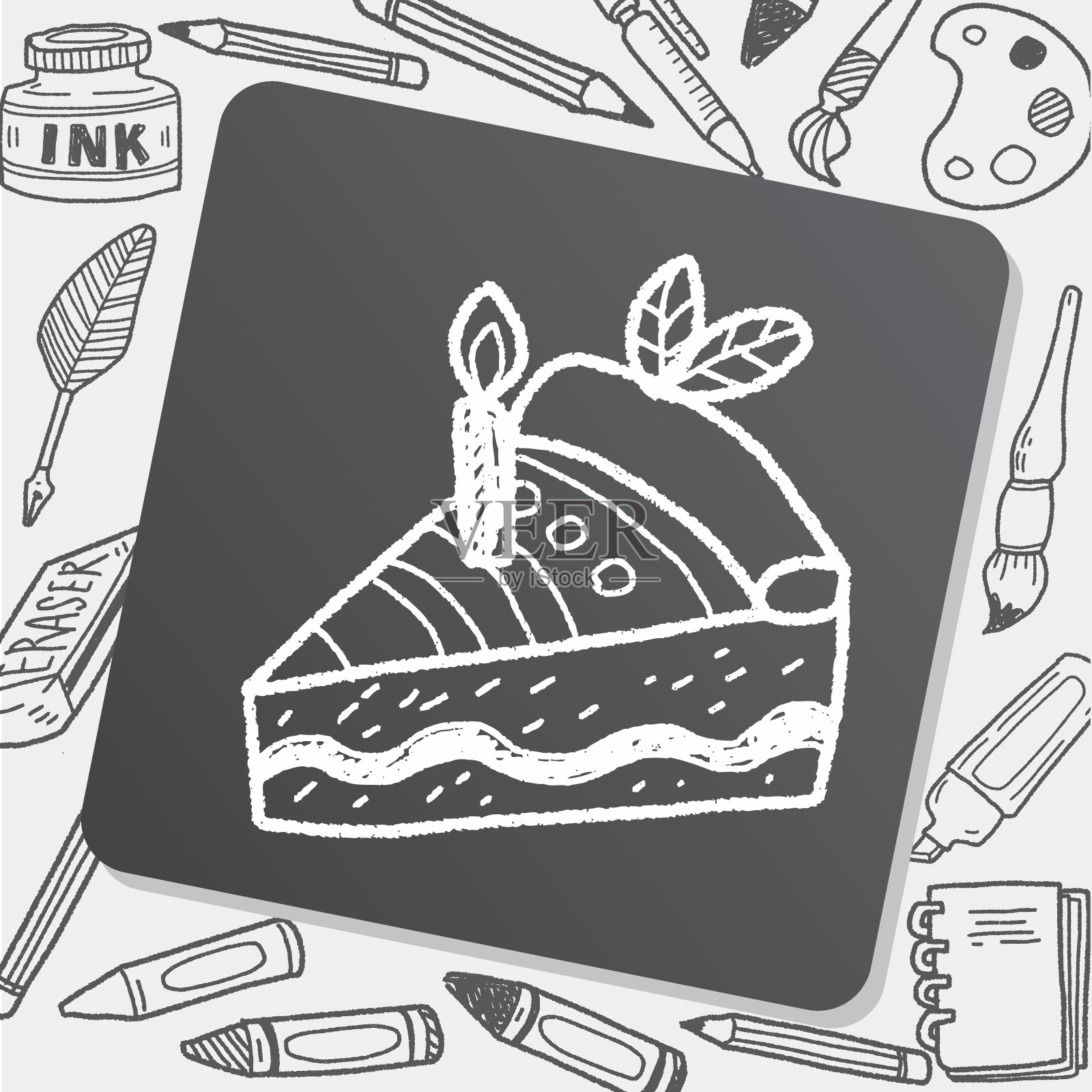 涂鸦蛋糕插画图片素材