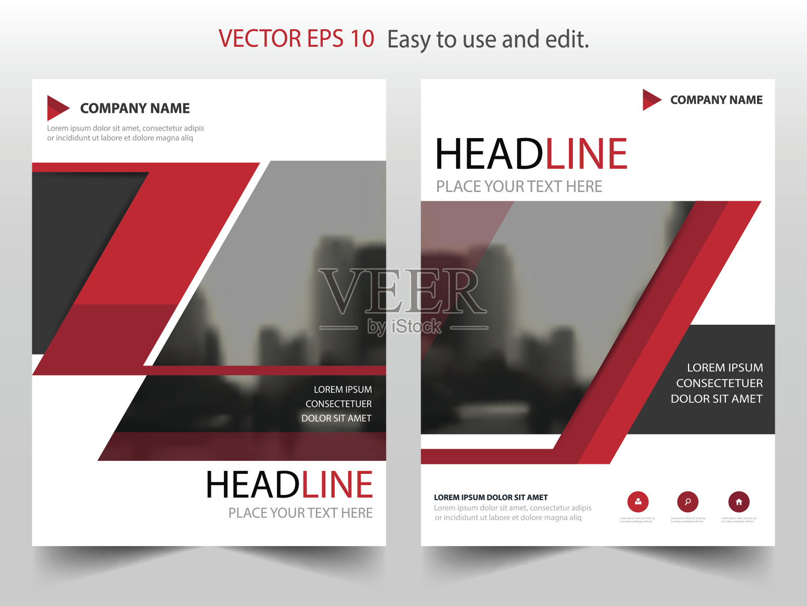 红三角矢量宣传册年度报告传单模板设计，书籍封面布局设计，抽象业务演示模板，a4大小设计设计模板素材