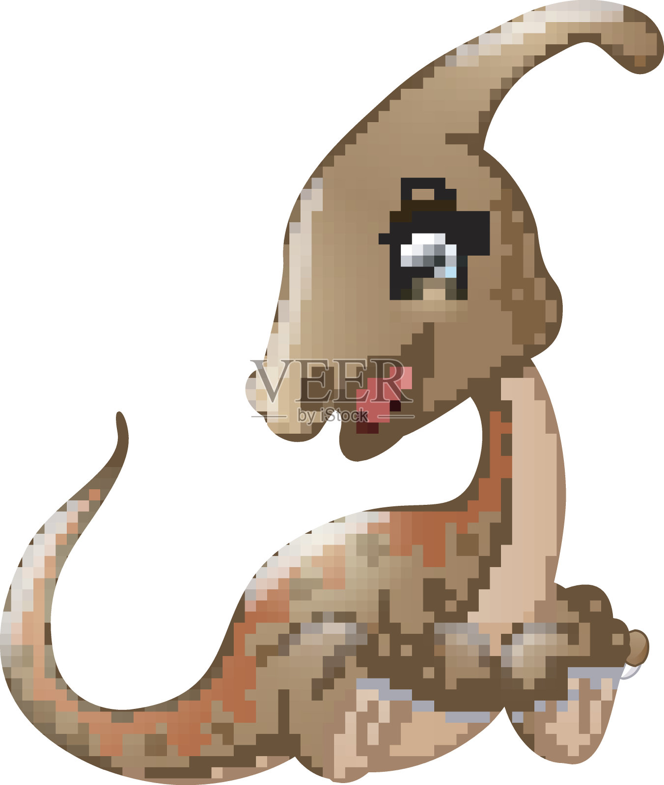 快乐的恐龙卡通孤立在白色的背景插画图片素材