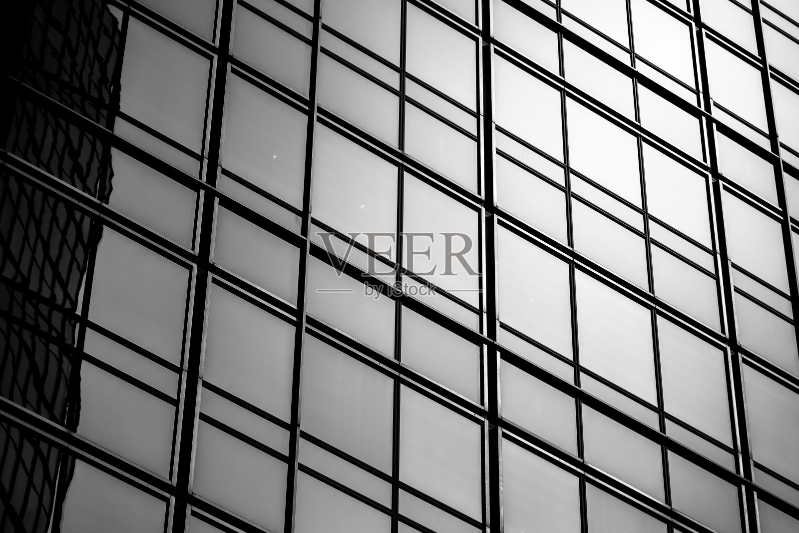 香港商业大厦窗户的黑白颜色照片摄影图片