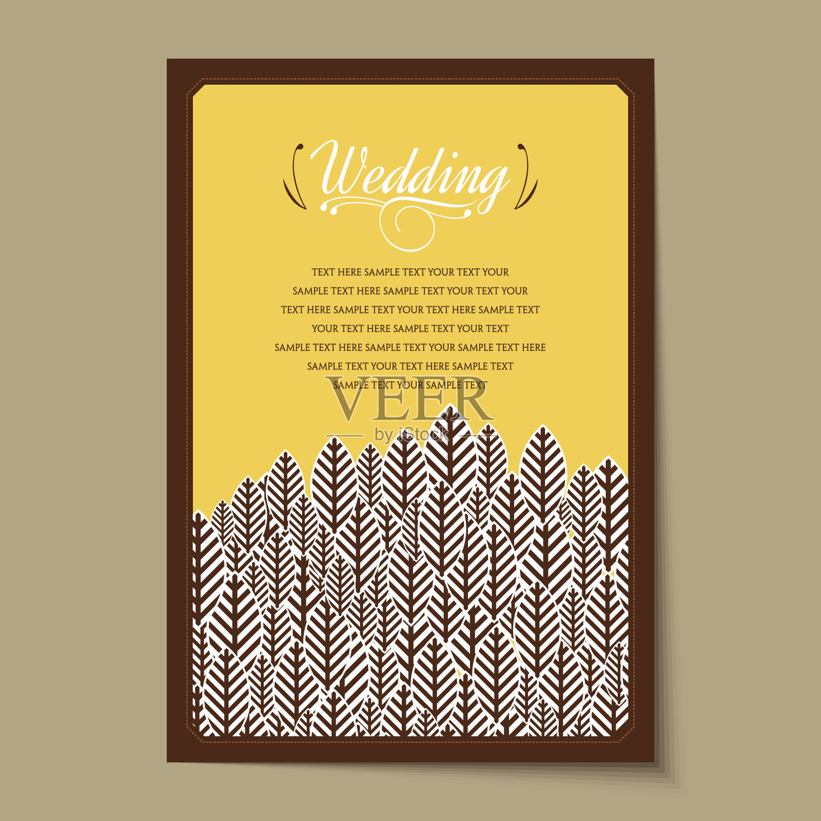 漂亮的复古邀请卡布局。插画图片素材