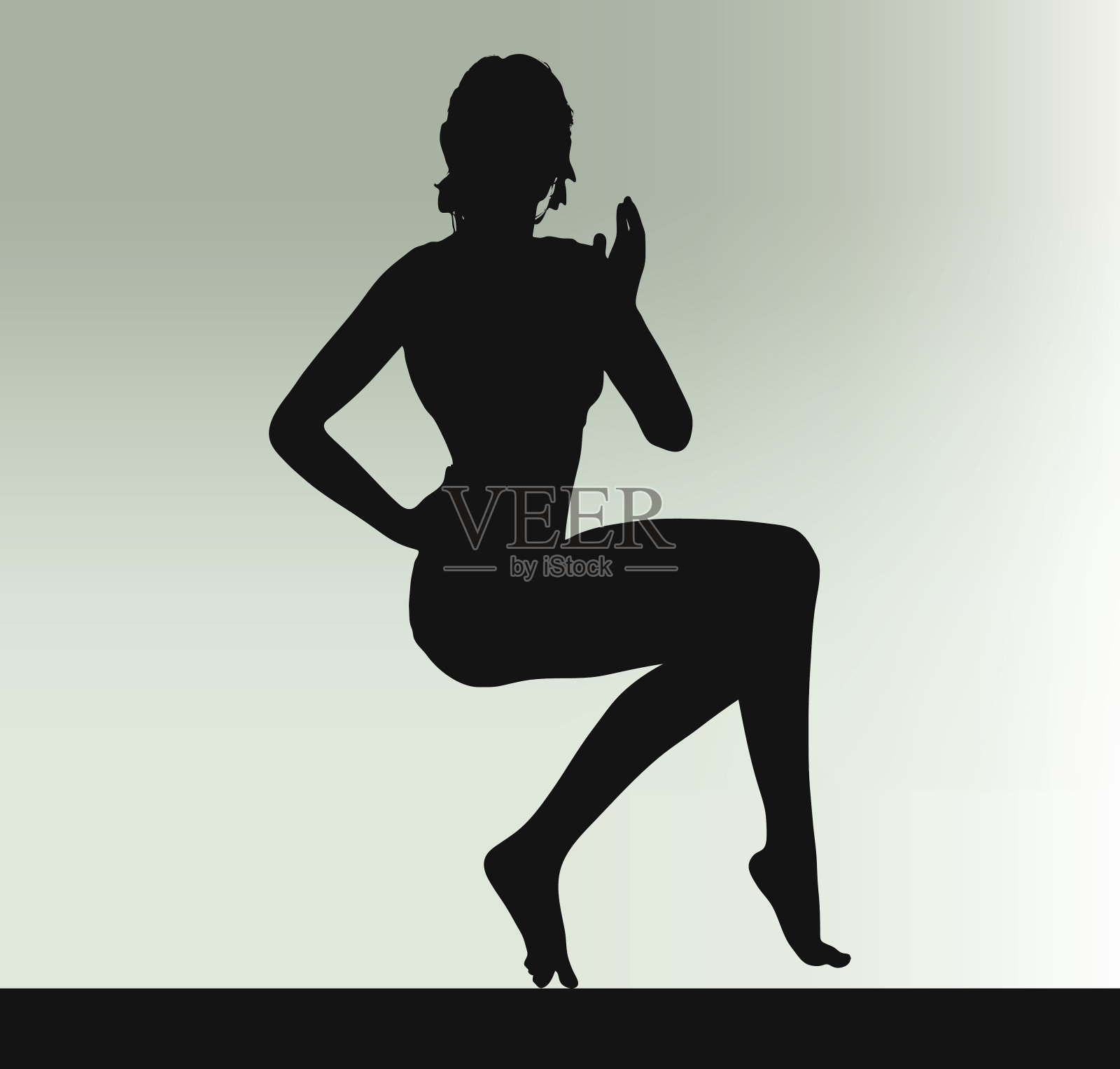 女人的侧影与手势嘴对嘴设计元素图片