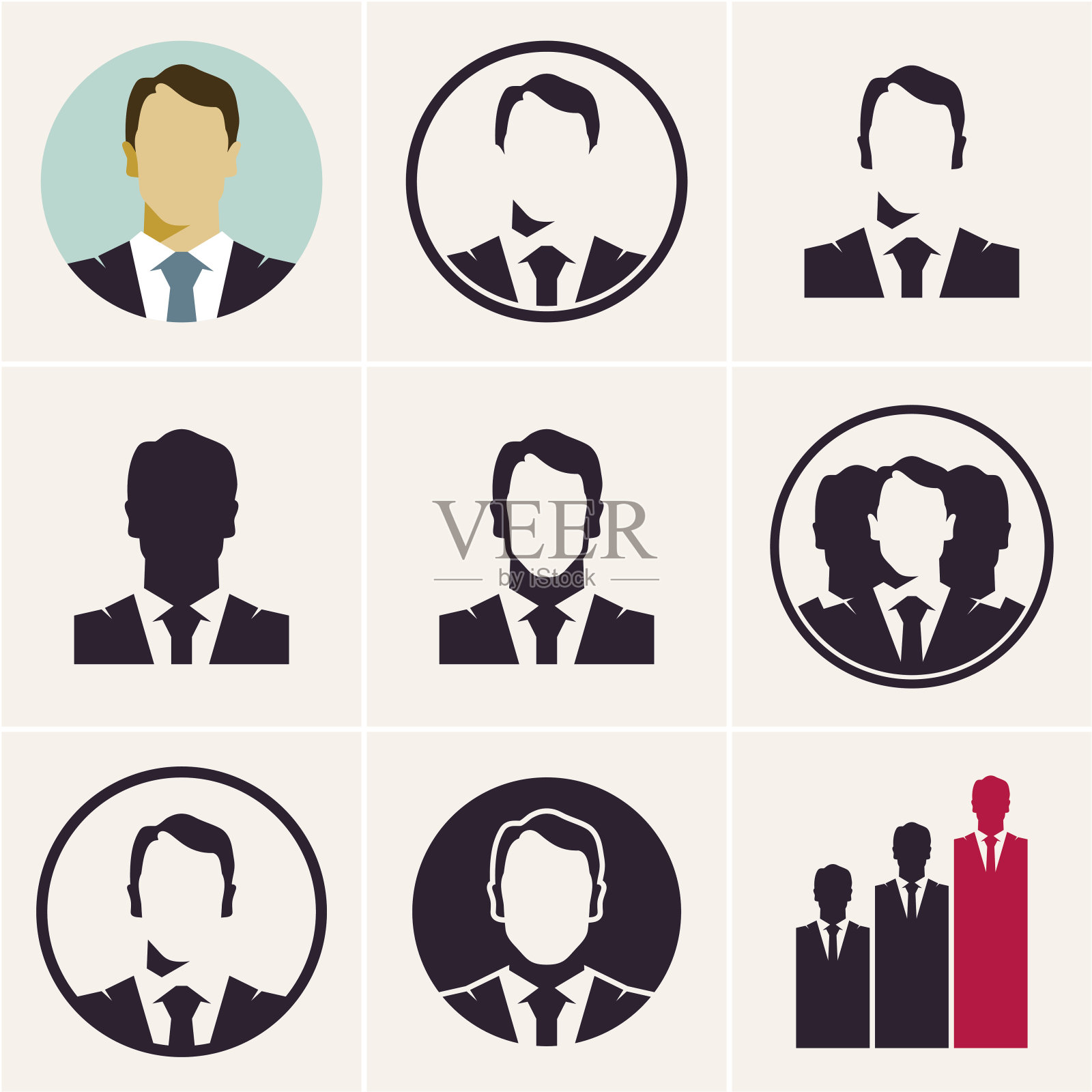 商人图标。领袖。老板插画图片素材