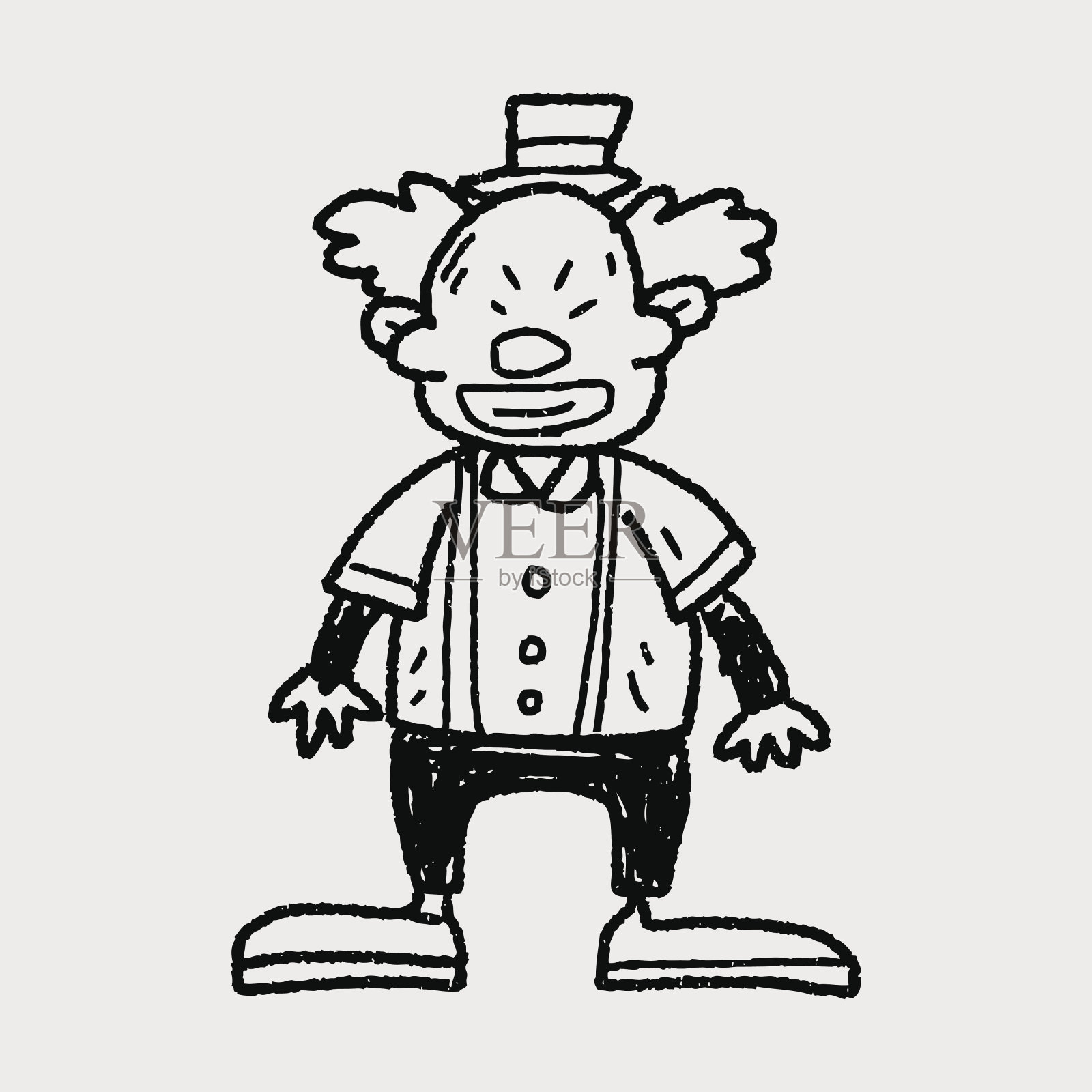 小丑涂鸦画插画图片素材