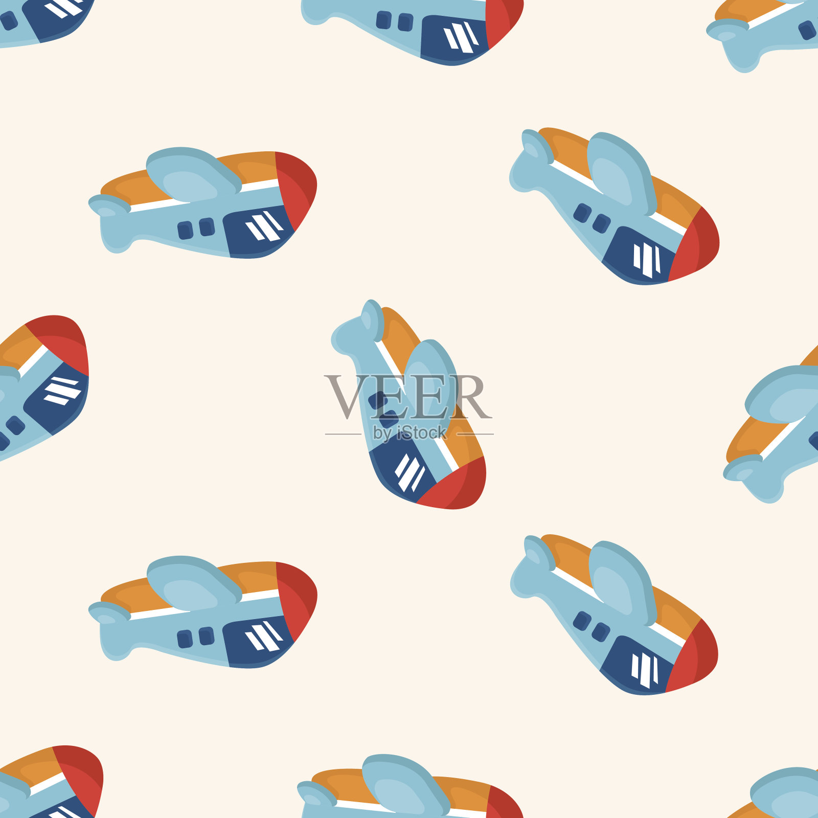 运输飞机，无缝模式插画图片素材