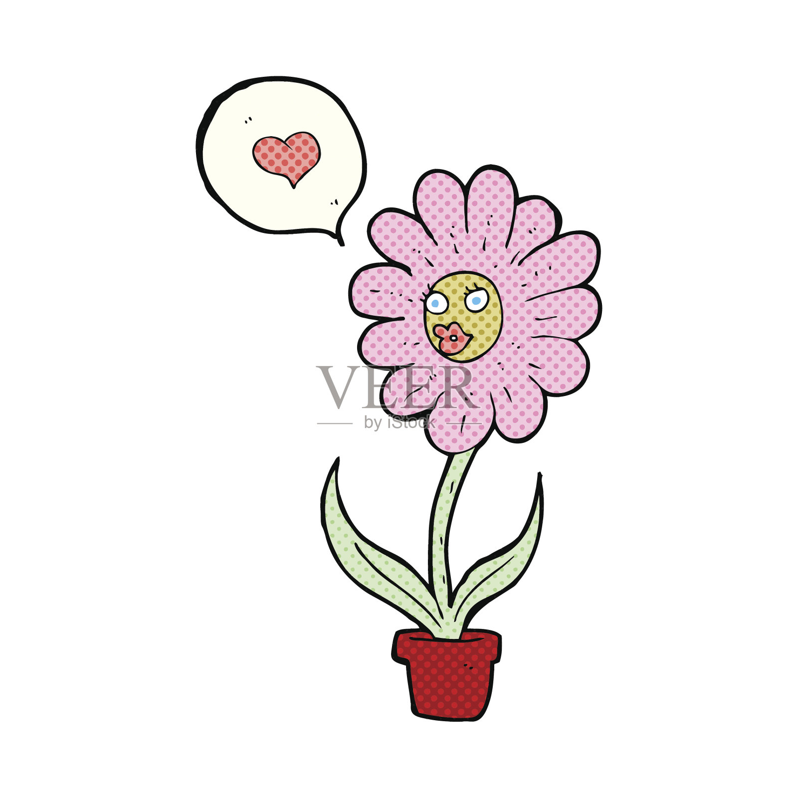 卡通花插画图片素材