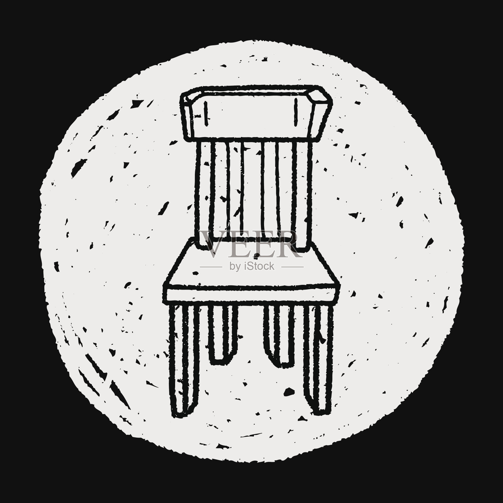 椅子上涂鸦插画图片素材