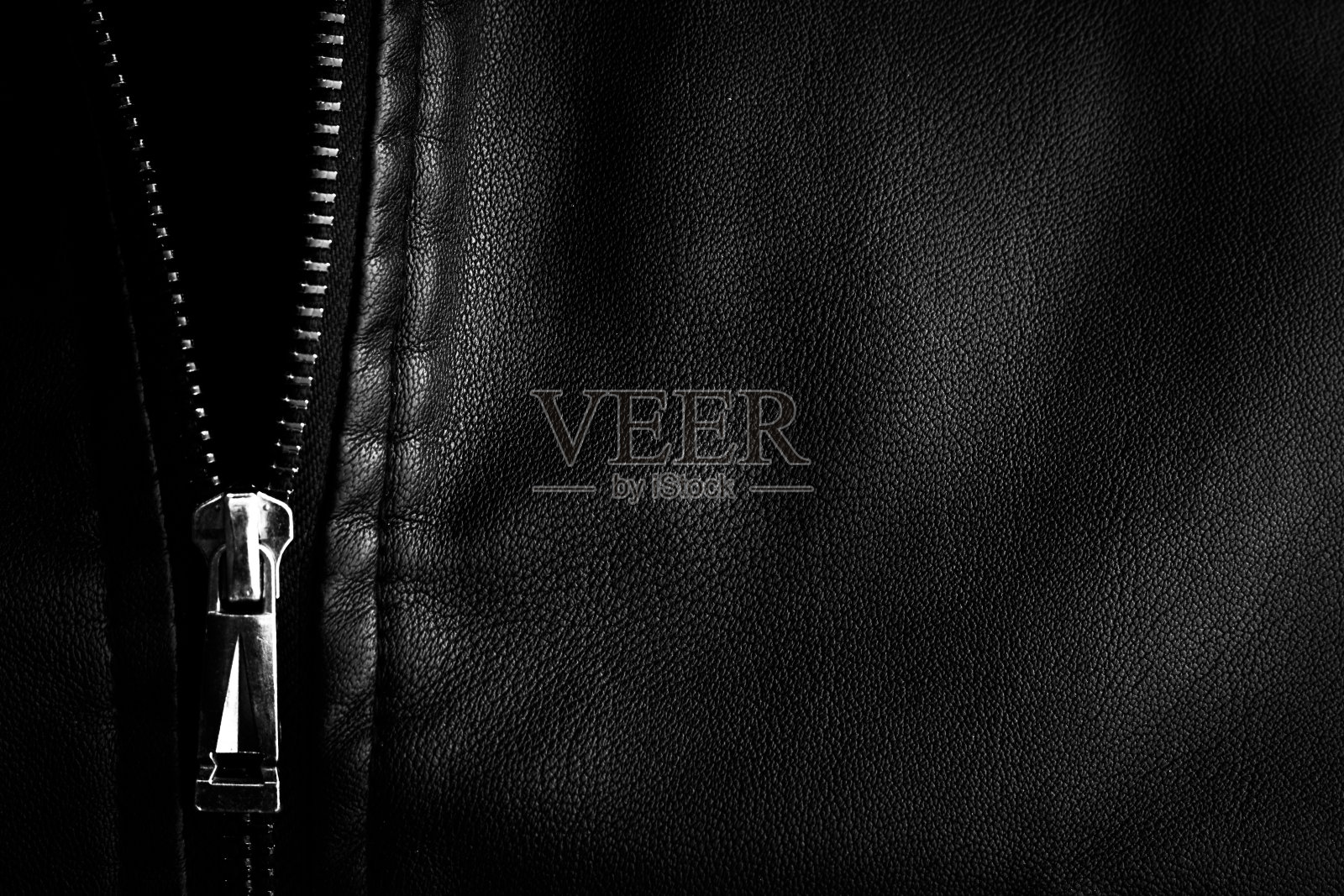 黑色皮革纹理接近背景。照片摄影图片