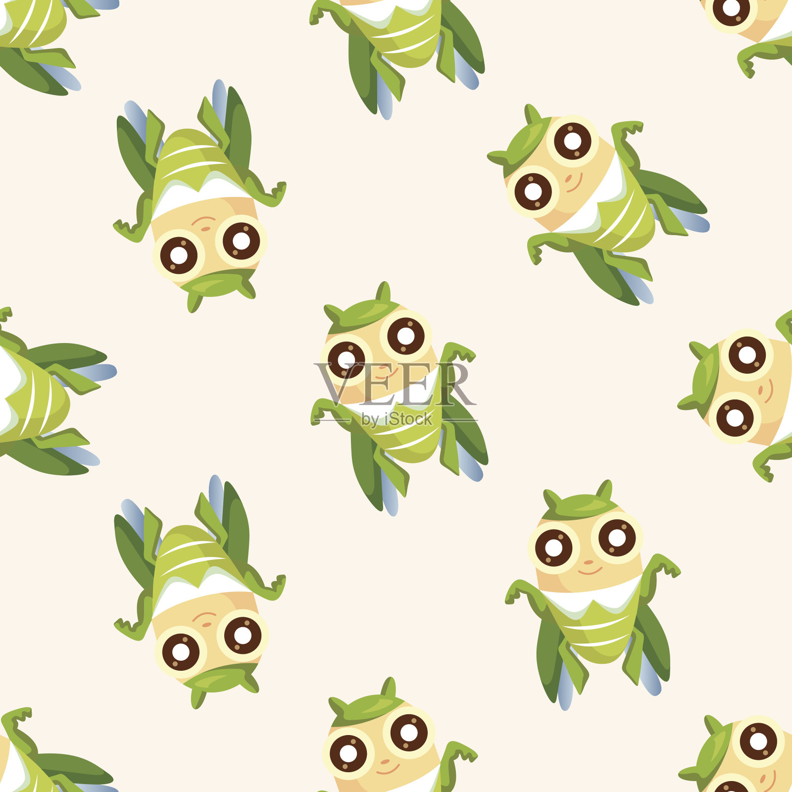 Bug卡通，无缝模式插画图片素材