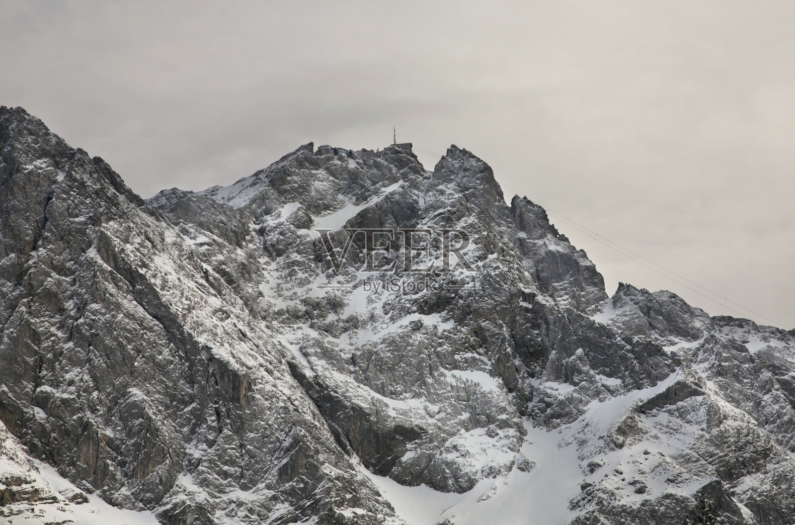 Zugspitze山。巴伐利亚。德国照片摄影图片
