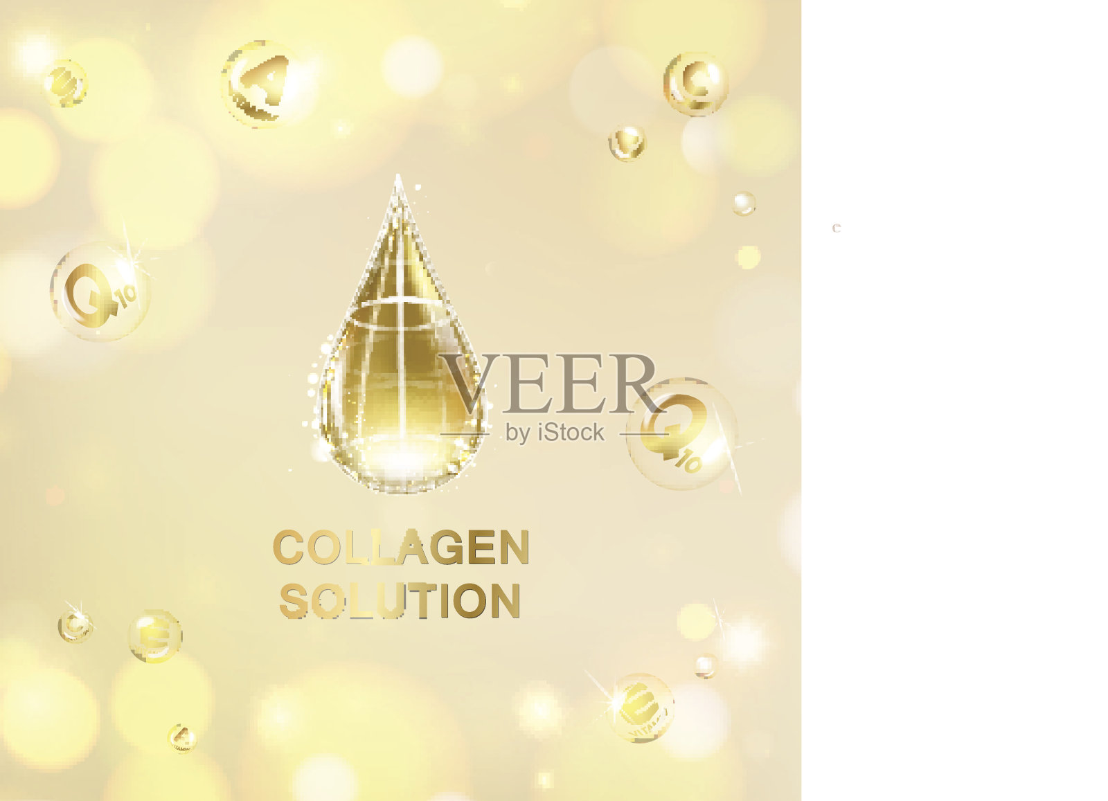 橙色背景与油滴。插画图片素材