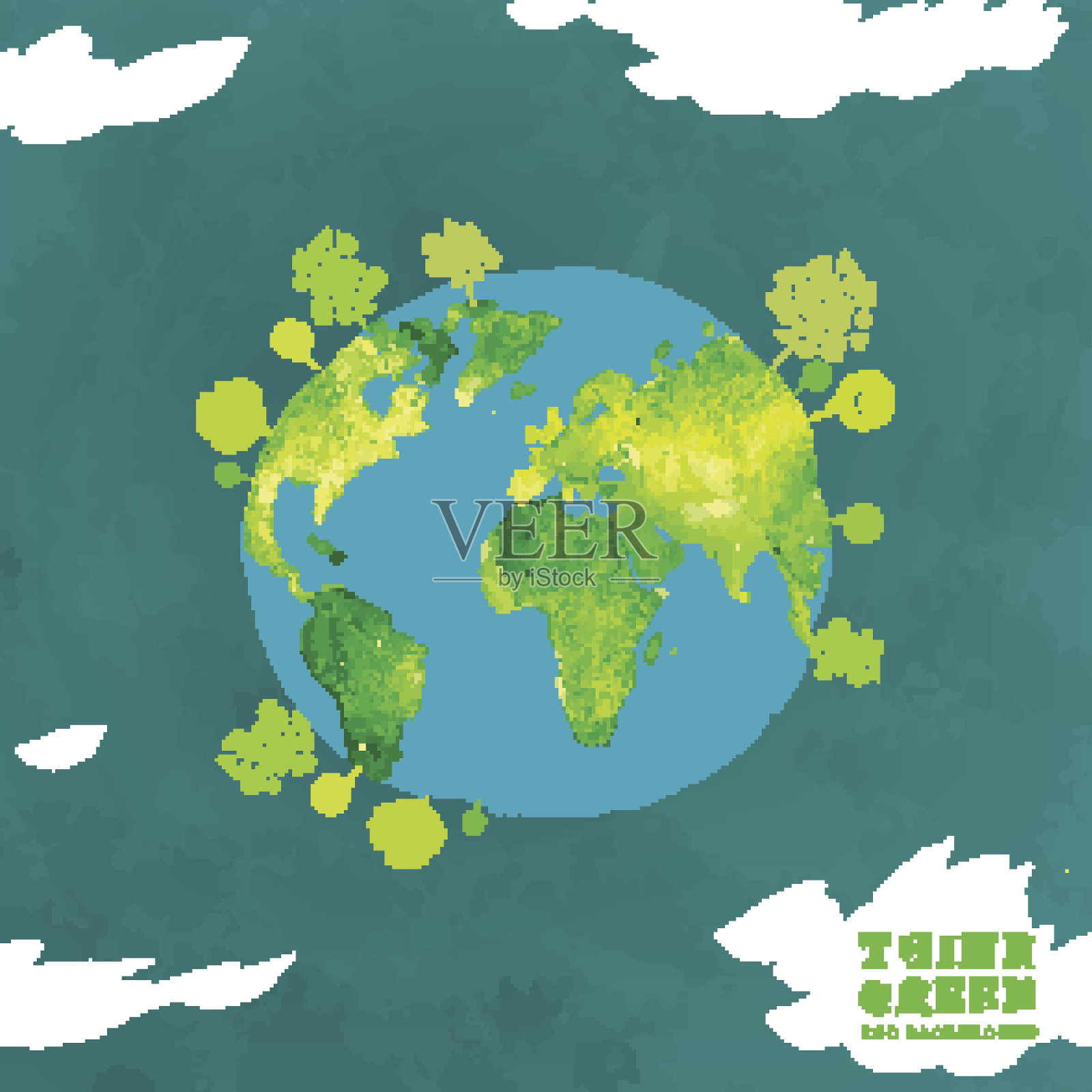 02全球水彩生态概念插画图片素材