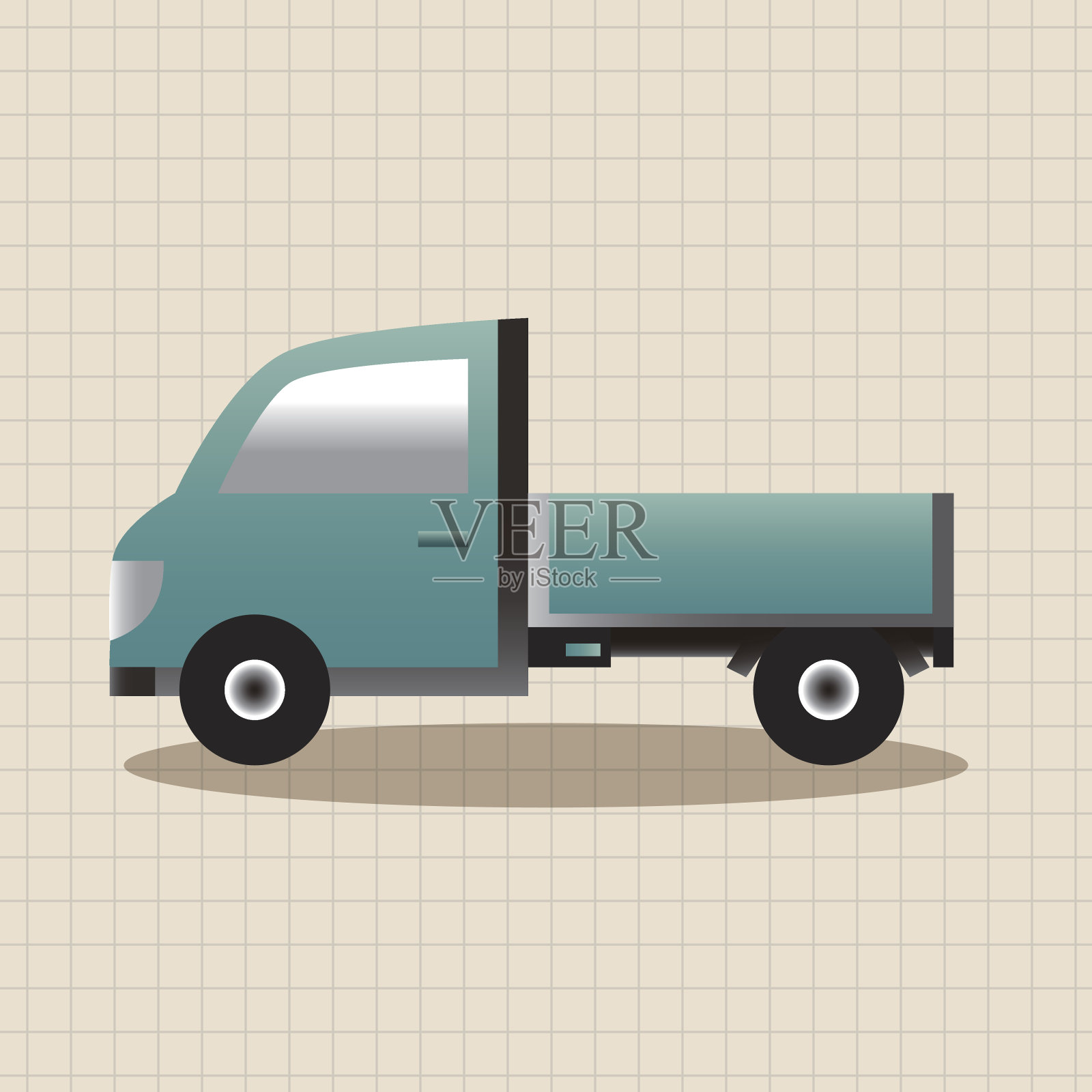 卡车主题元素向量，eps插画图片素材