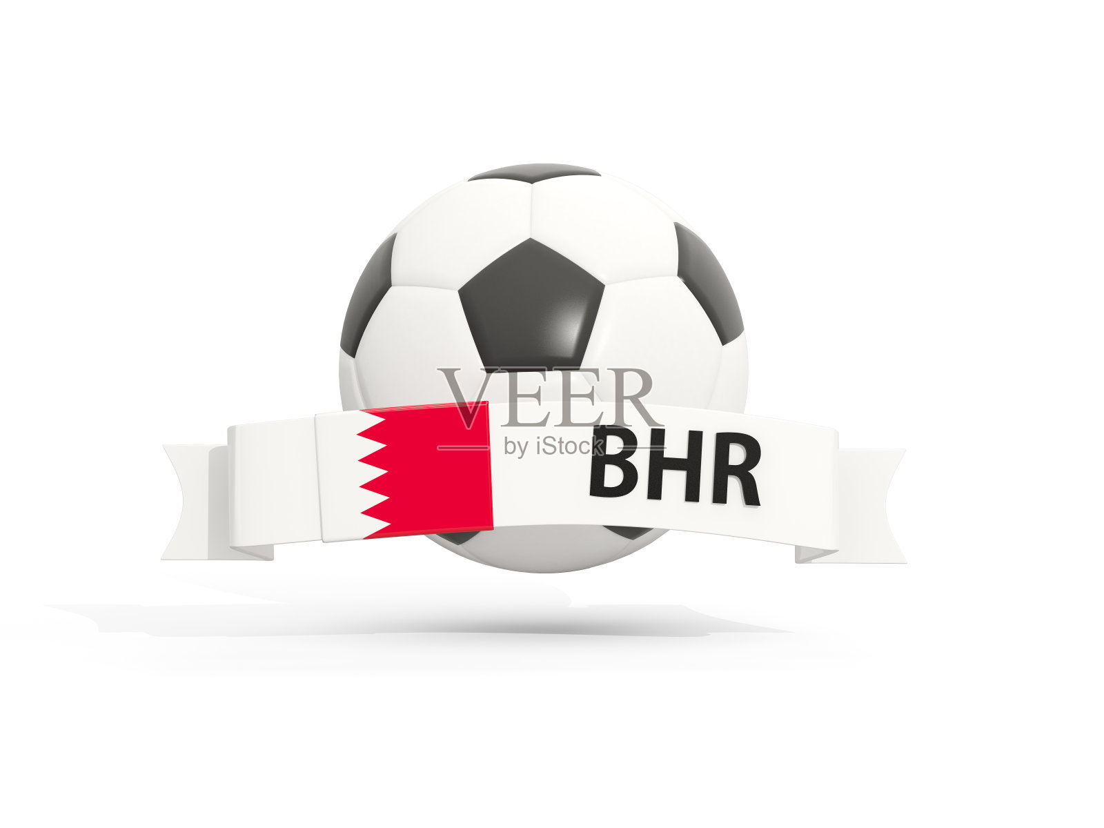 巴林国旗，足球旗帜和国家代码照片摄影图片