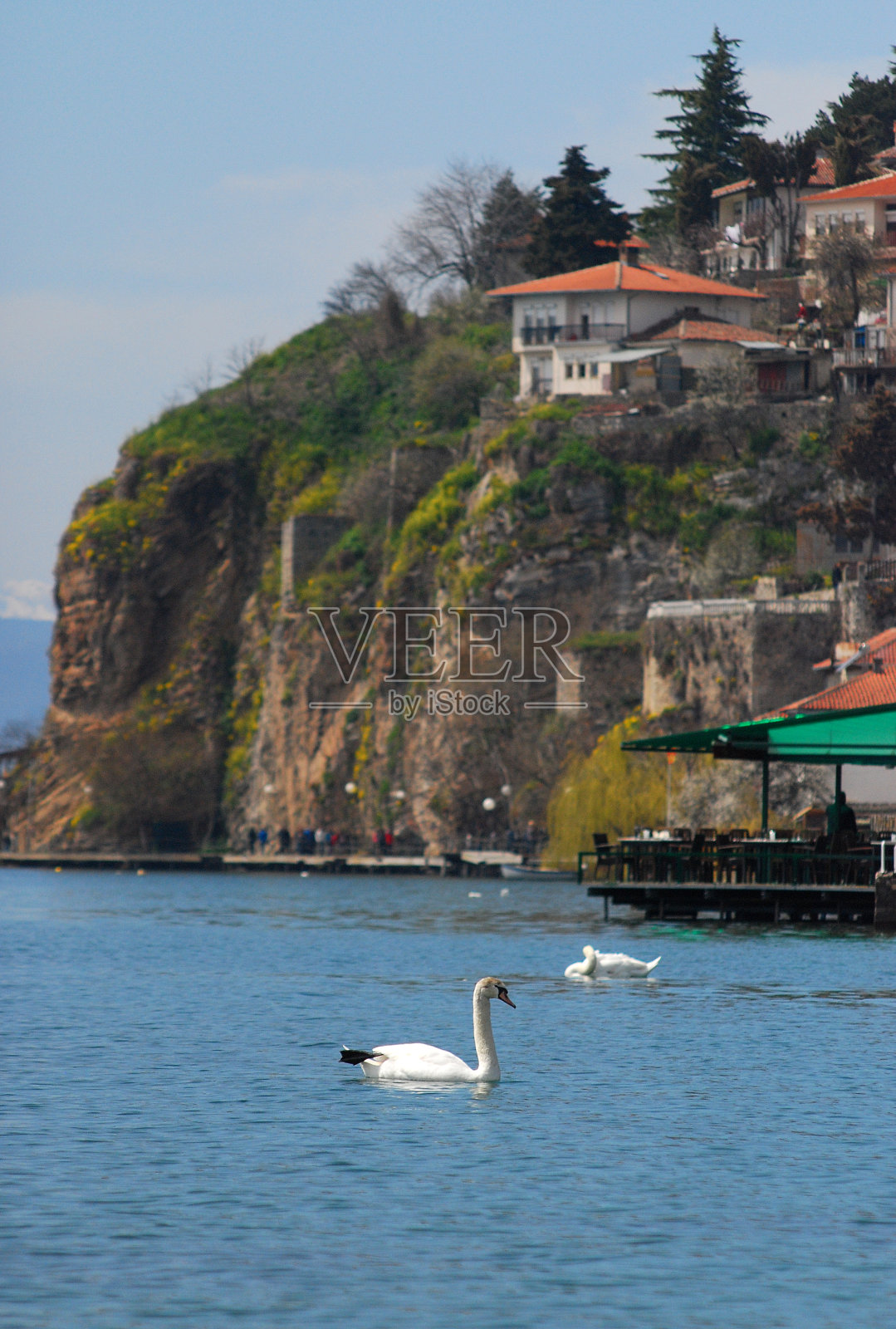 马其顿的奥赫里德湖照片摄影图片