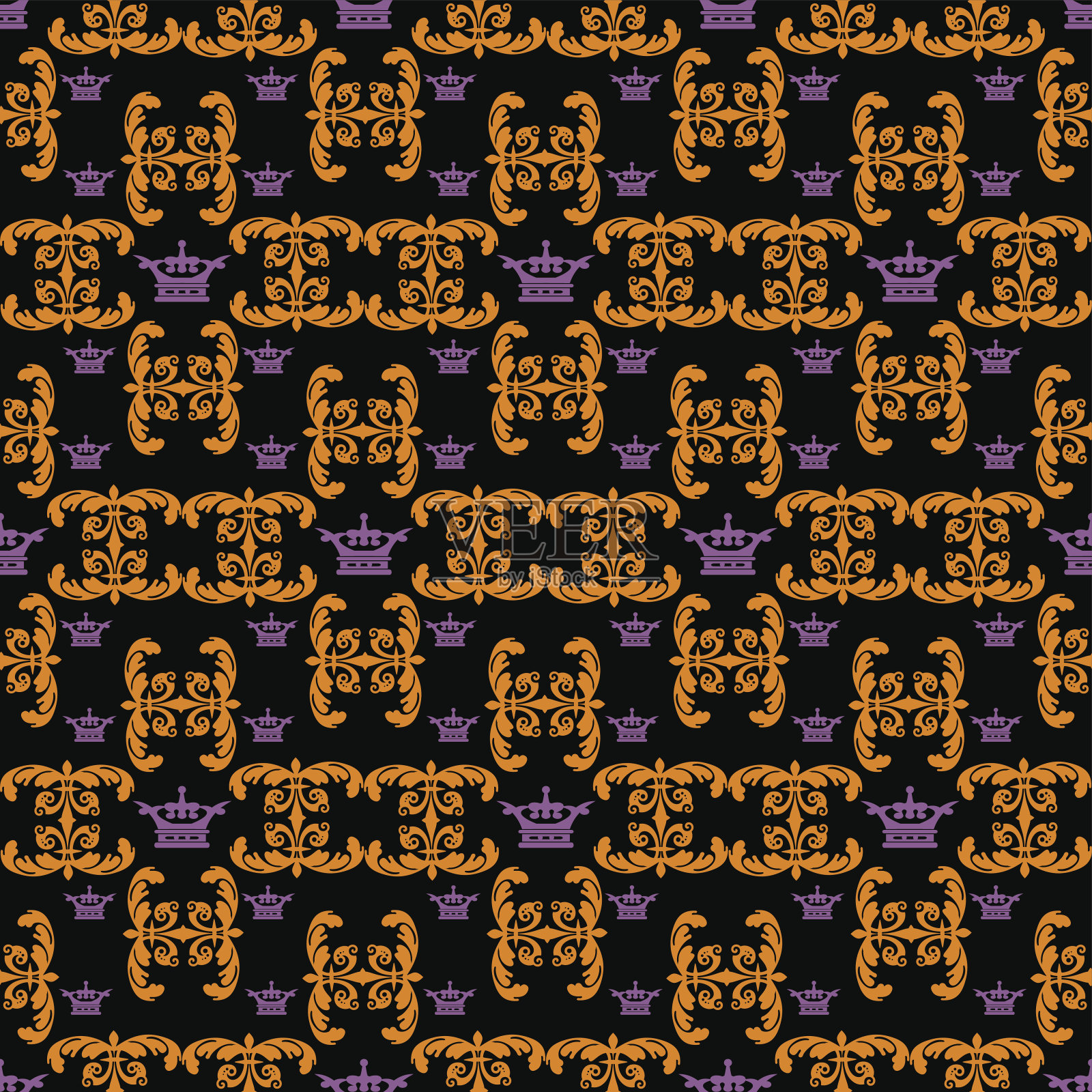 皇家背景墙纸无缝图案插画图片素材