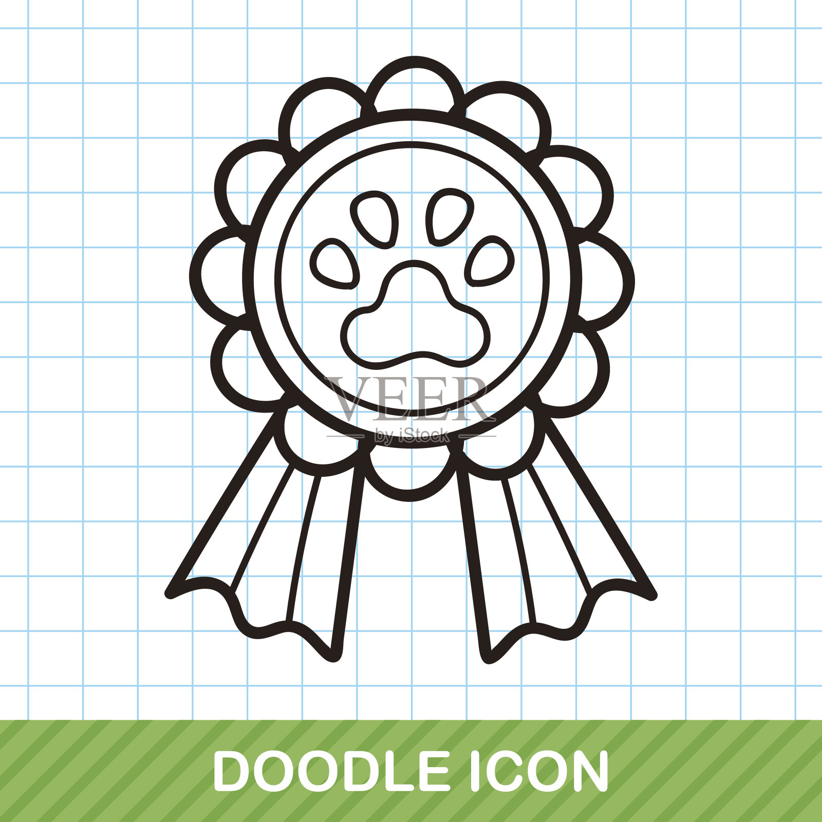 宠物奖章涂鸦插画图片素材