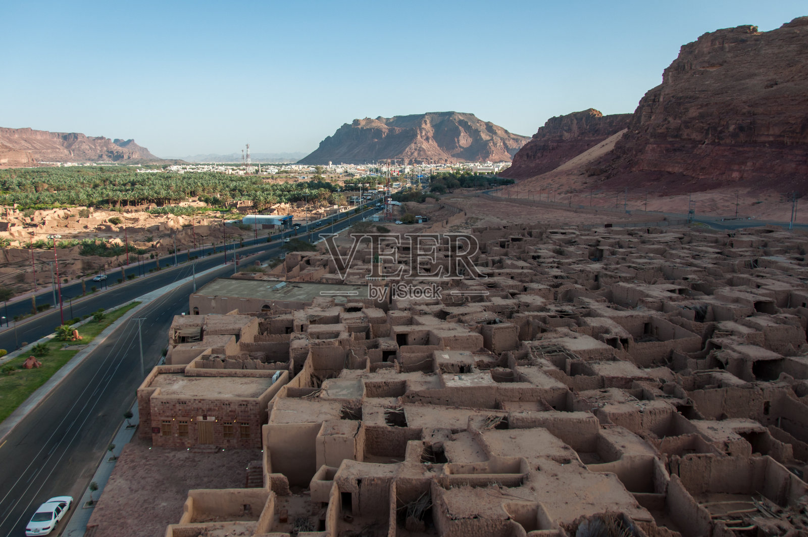 沙特阿拉伯欧拉市城市景观俯瞰照片摄影图片