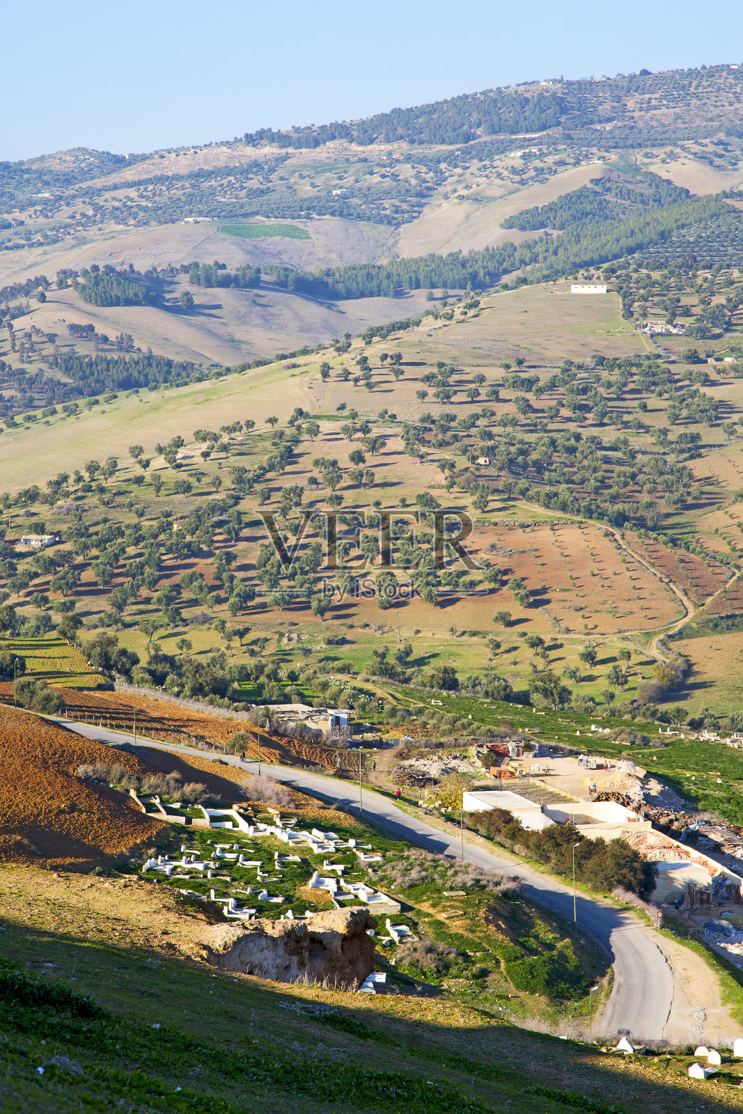墓地在非洲摩洛哥村照片摄影图片