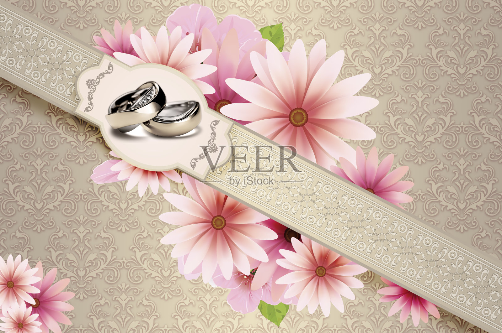 婚礼邀请函模板。设计模板素材