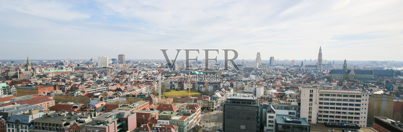 鸟瞰图安特卫普中心，比利时照片摄影图片