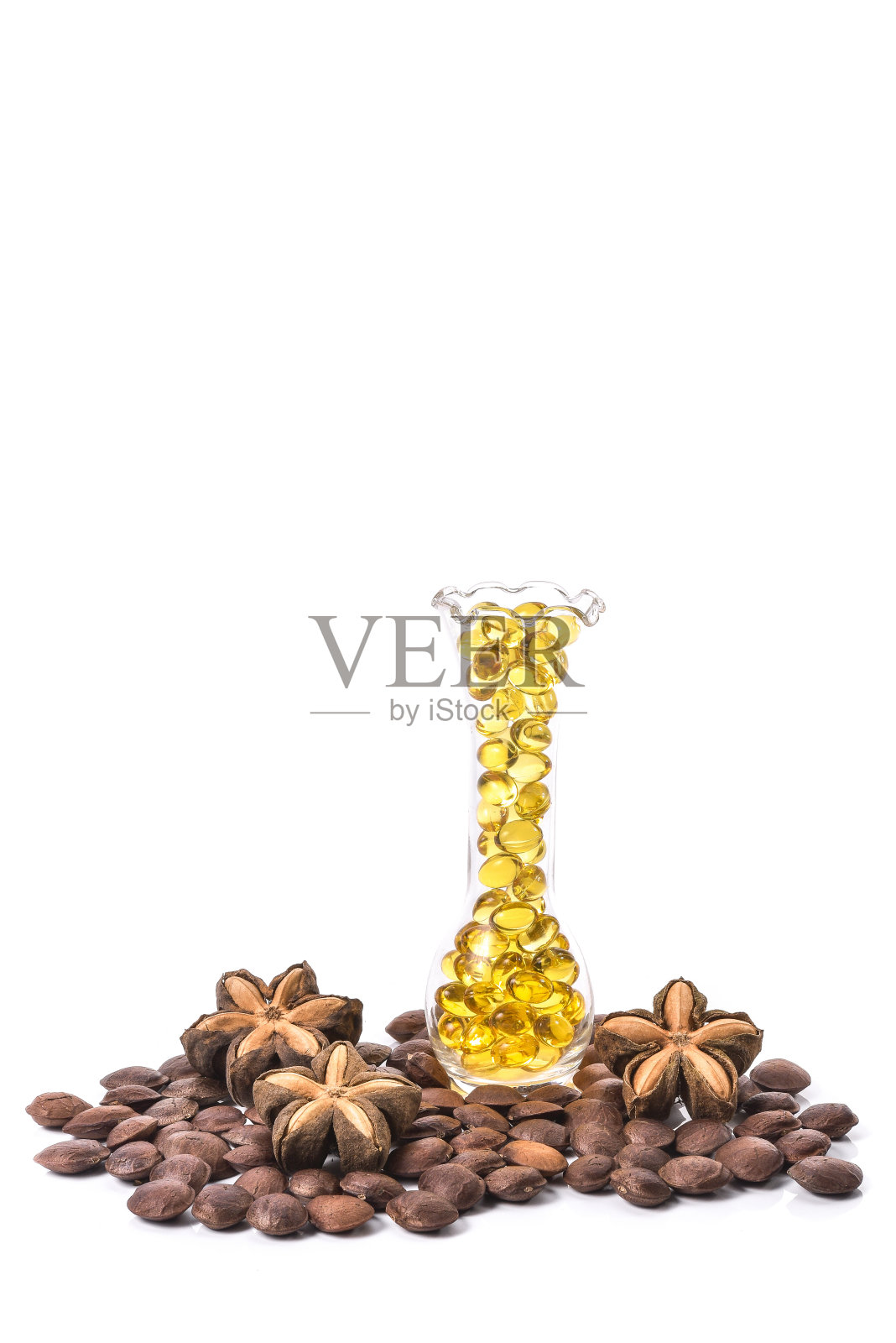 鱼油，Omega 3-6-9黄色软凝胶胶囊照片摄影图片