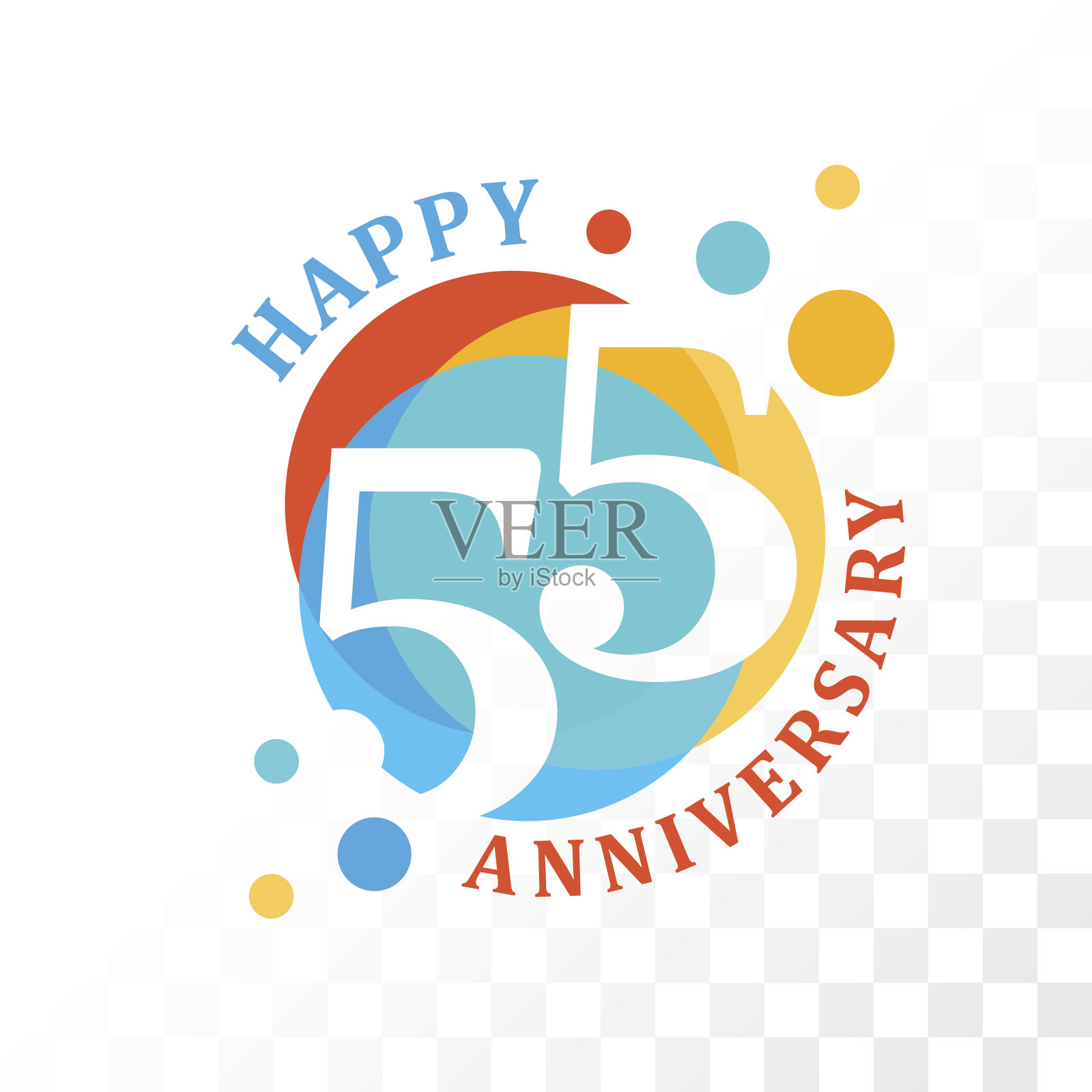 55周年纪念徽章。插画图片素材