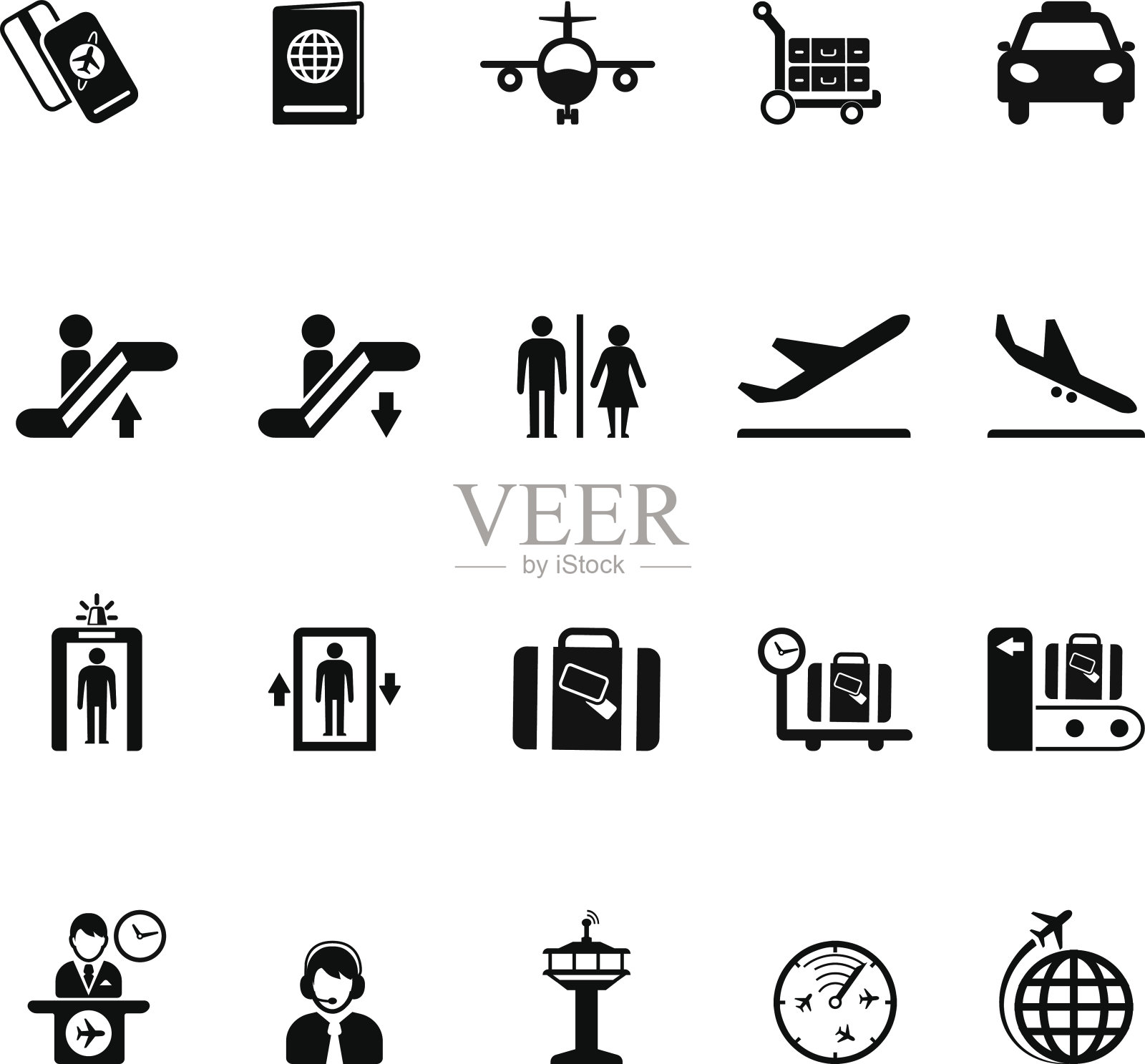 收集机场标志图标素材