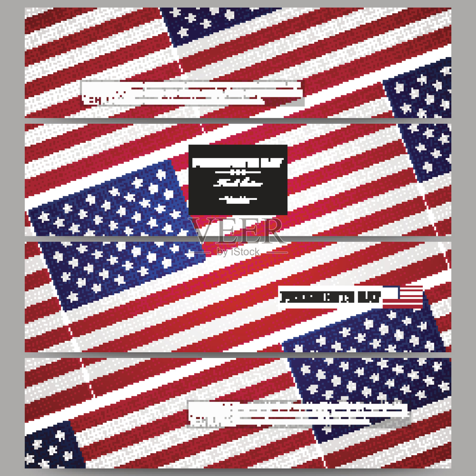 一套现代矢量横幅。总统日背景，抽象海报插画图片素材