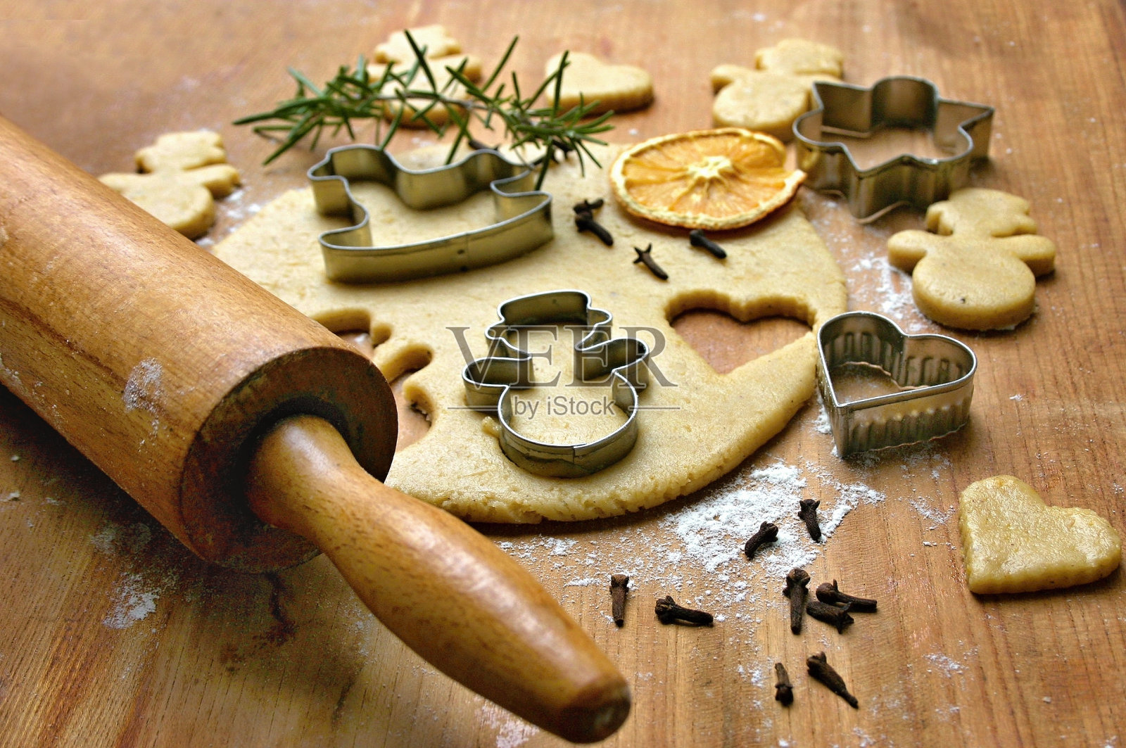 圣诞姜饼制作照片摄影图片