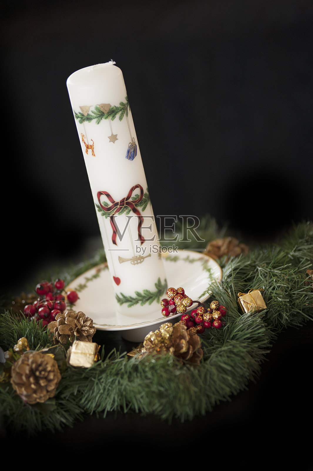 圣诞节到来的蜡烛照片摄影图片