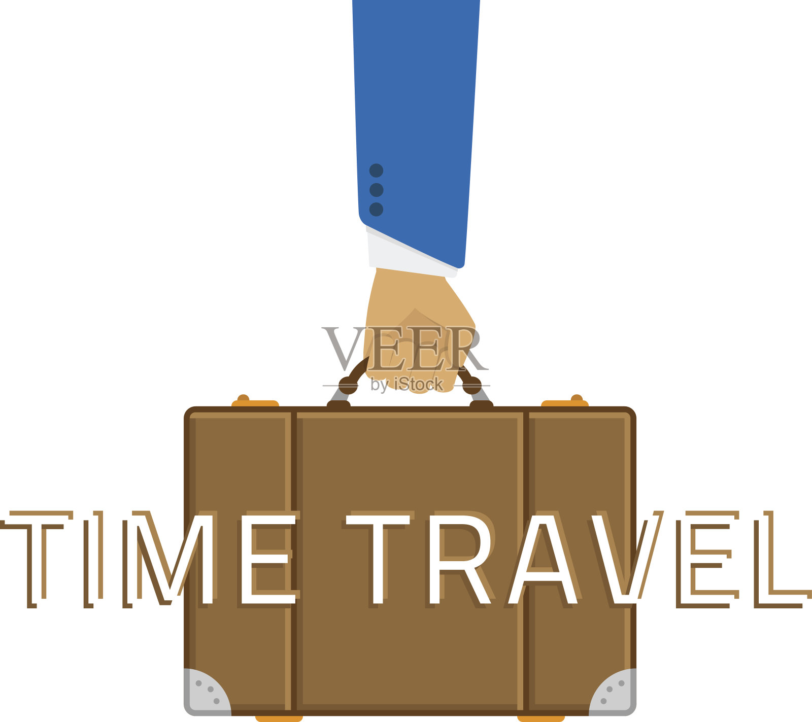 他手里拿着一个手提箱设计元素图片