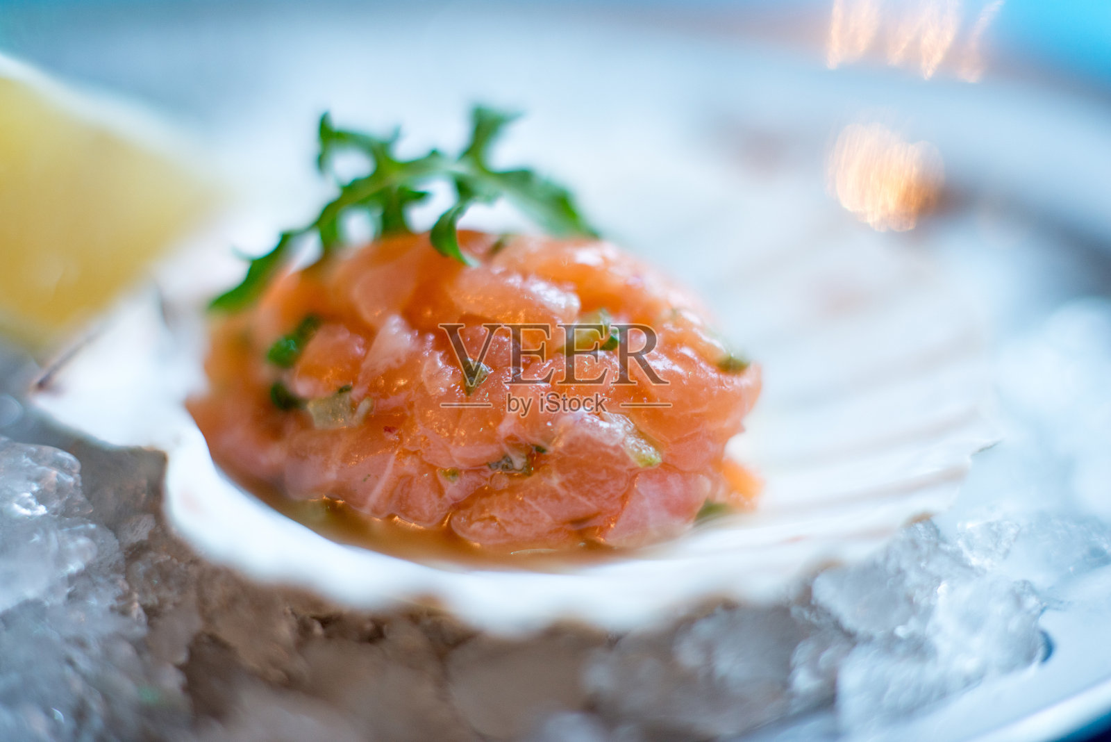 牡蛎海味沙拉照片摄影图片