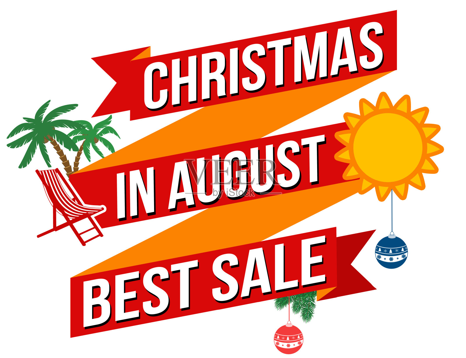 八月圣诞横幅设计插画图片素材