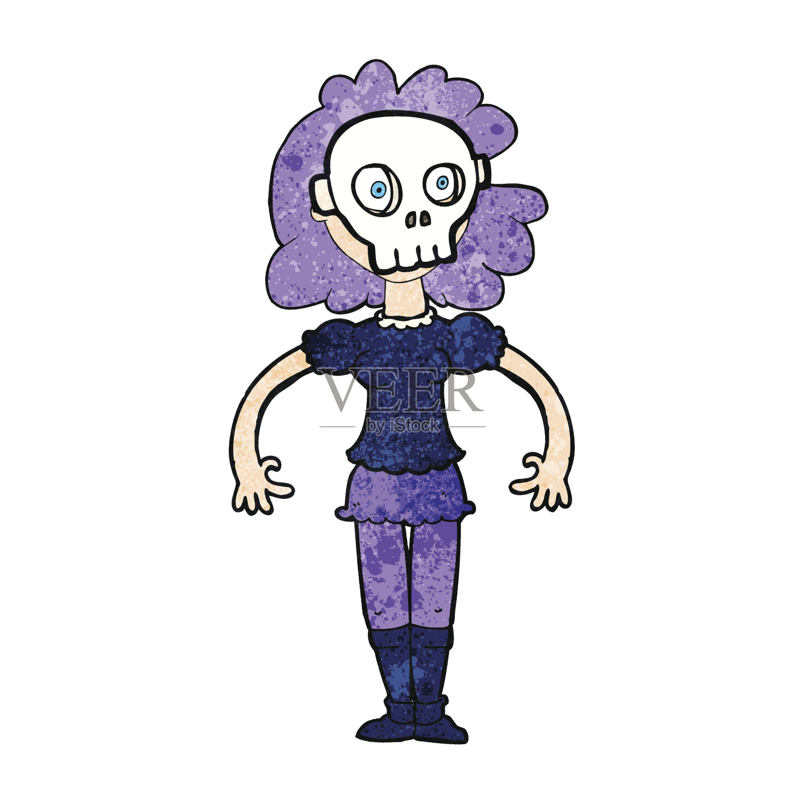 卡通的不给糖就捣蛋的服装插画图片素材