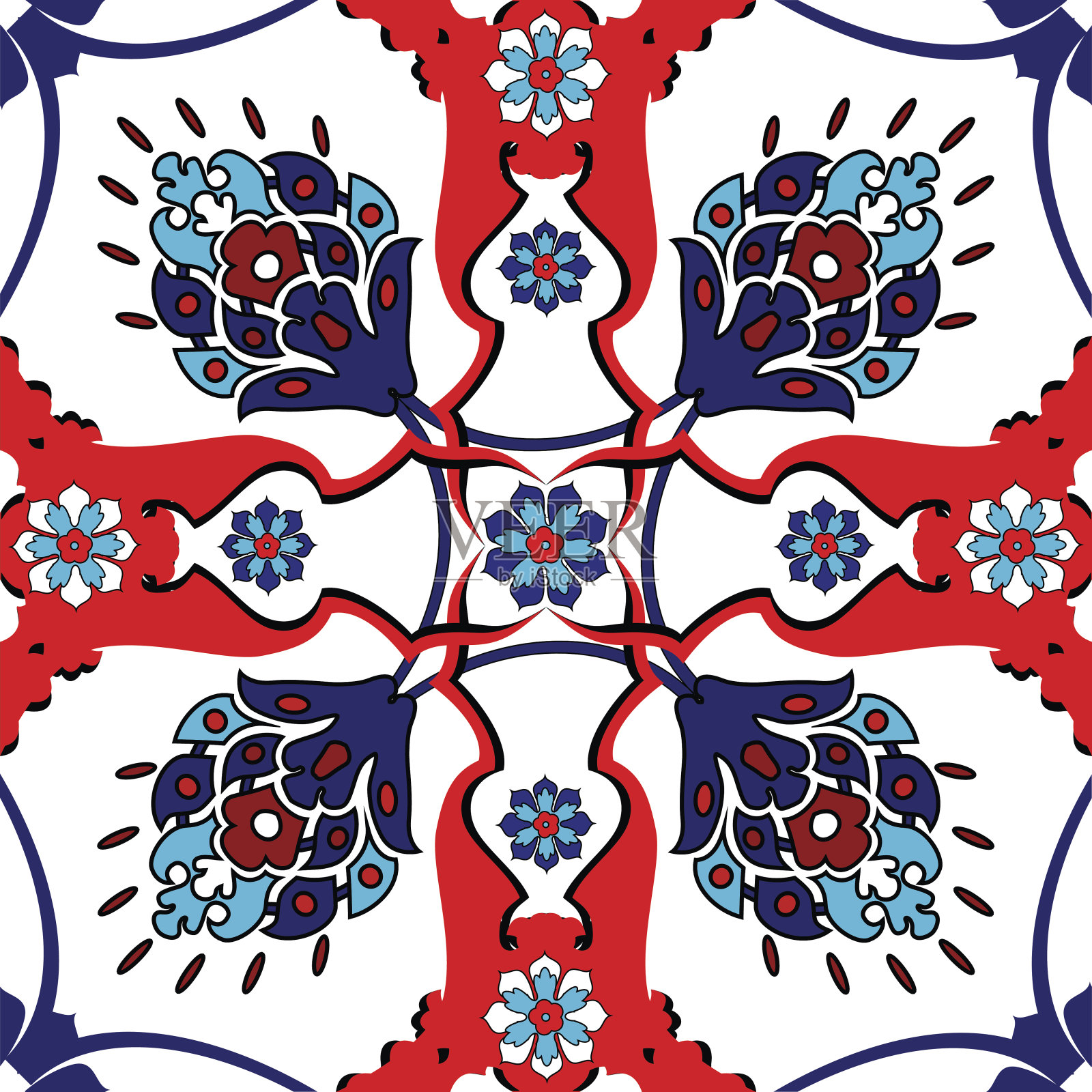 奥斯曼土耳其设计模式向量插画图片素材