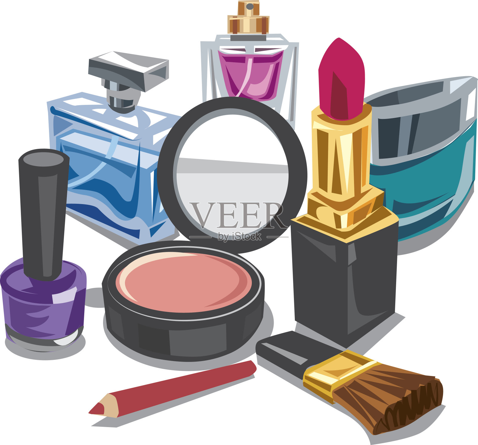 化妆品和化妆插画图片素材