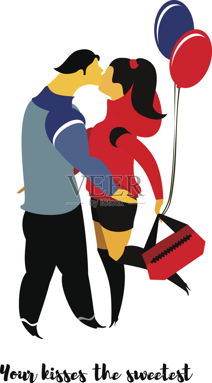 情侣卡插画图片素材