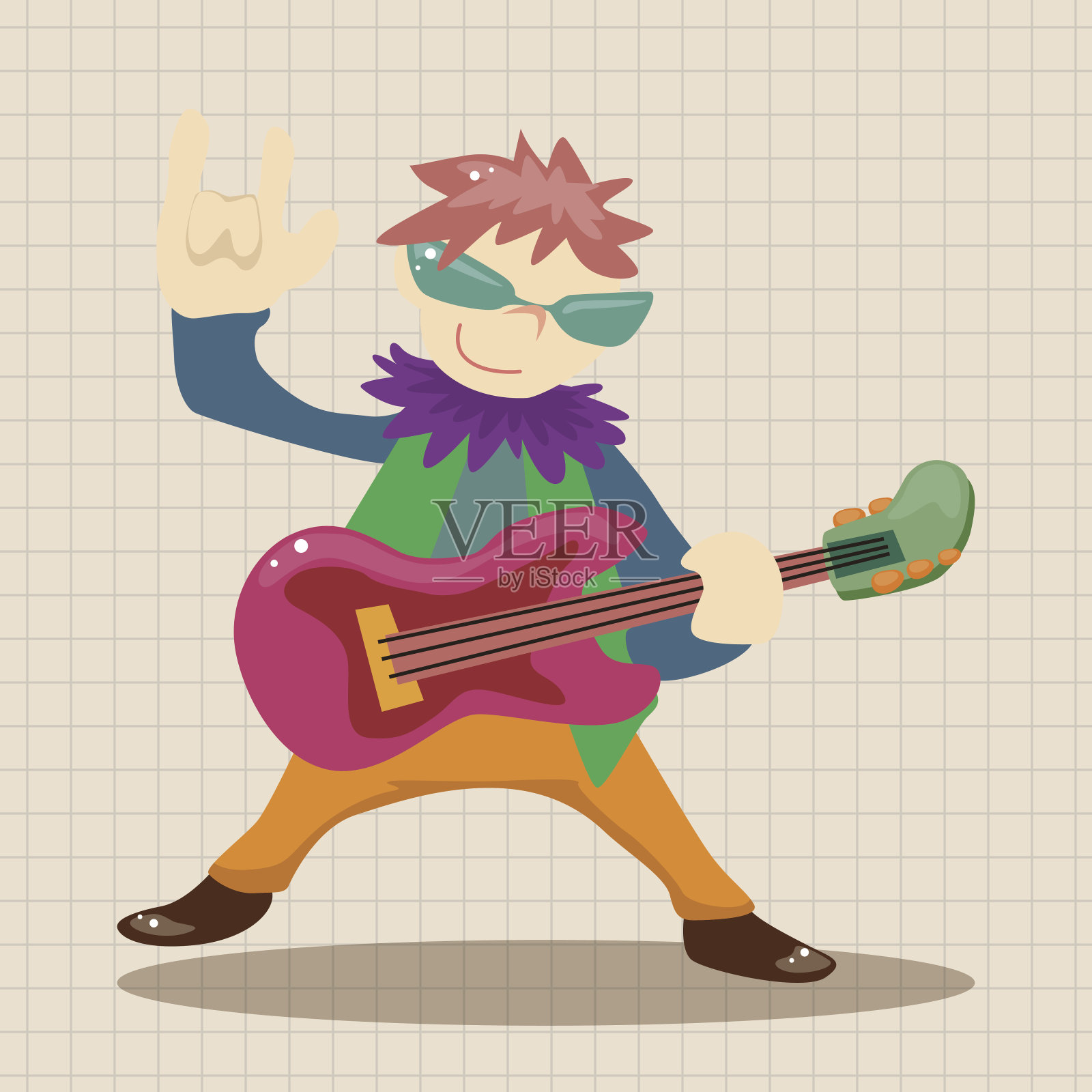 乐队成员吉他手的主题元素设计元素图片