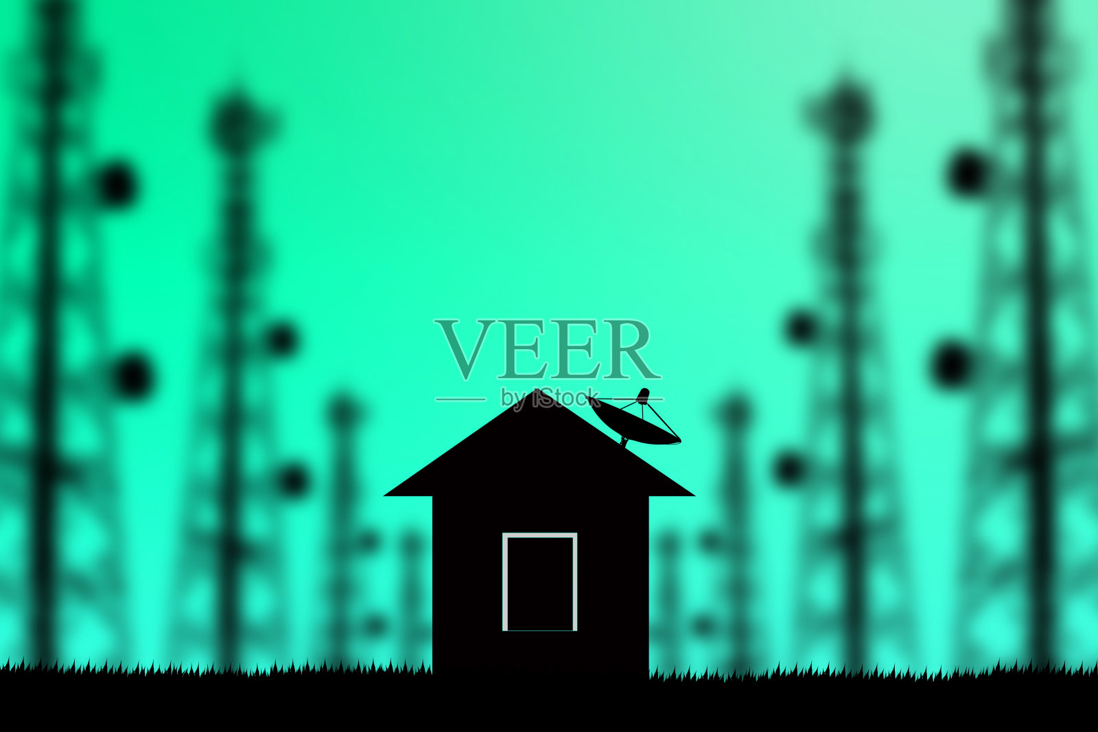 用卫星天线遮蔽房屋照片摄影图片