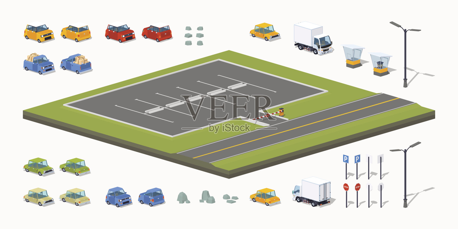 停车场的构造函数插画图片素材