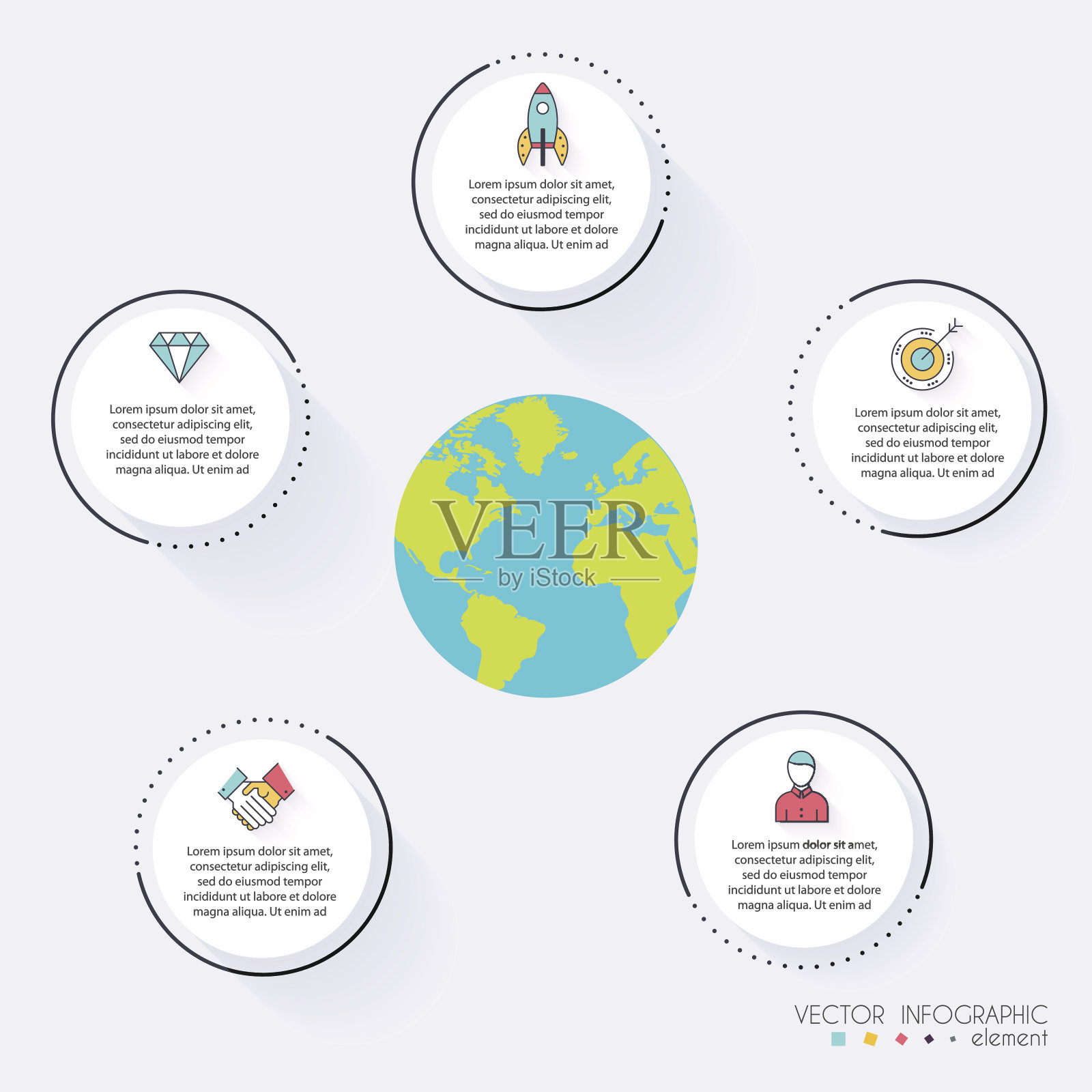 摘要全球数字插图信息图。可以使用插画图片素材