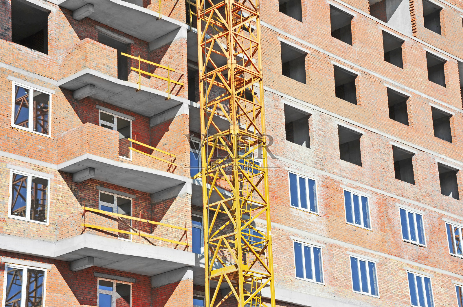 起重机及施工现场照片摄影图片