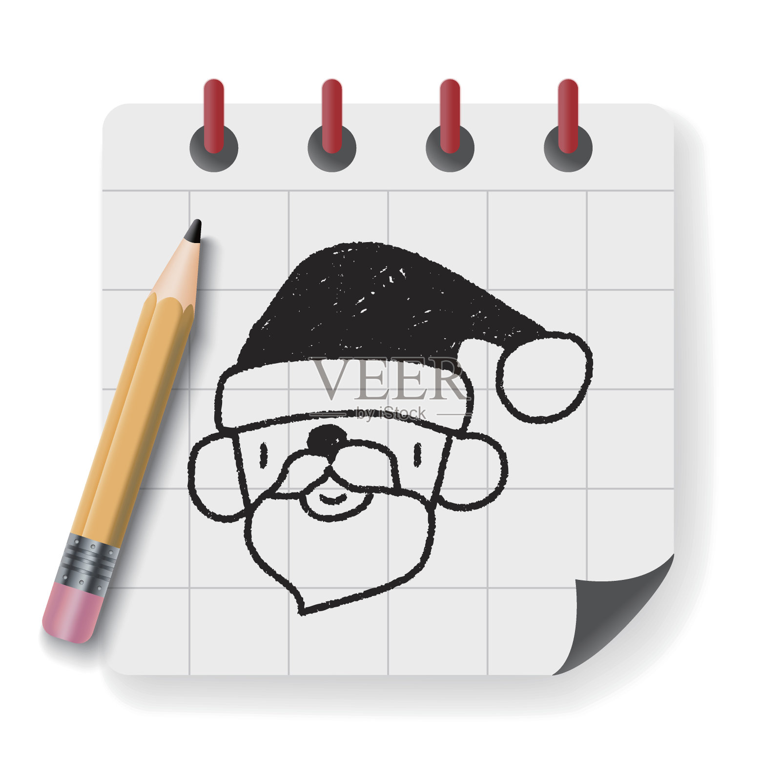 圣诞老人涂鸦画插画图片素材