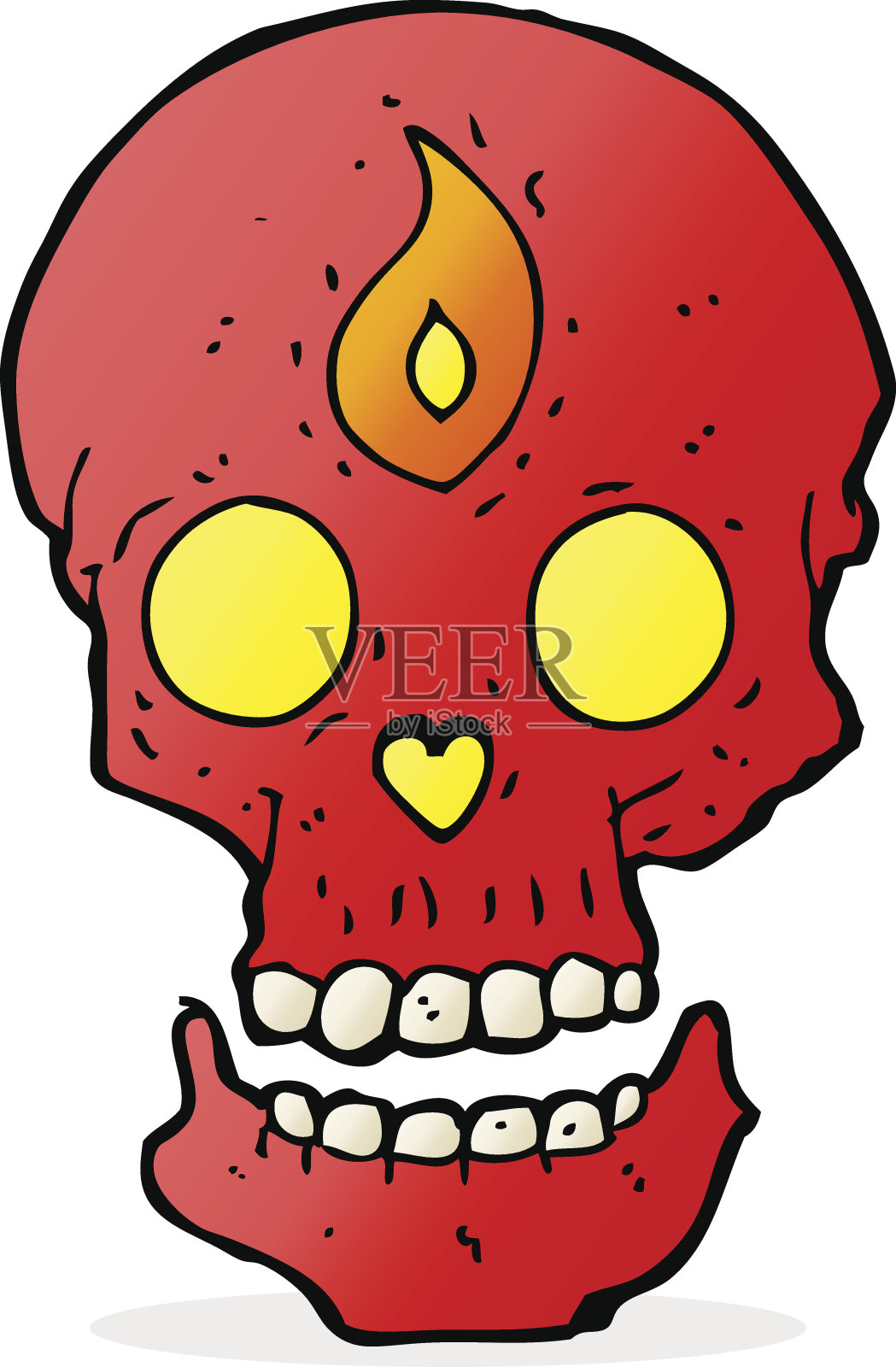 卡通神秘的头骨设计元素图片