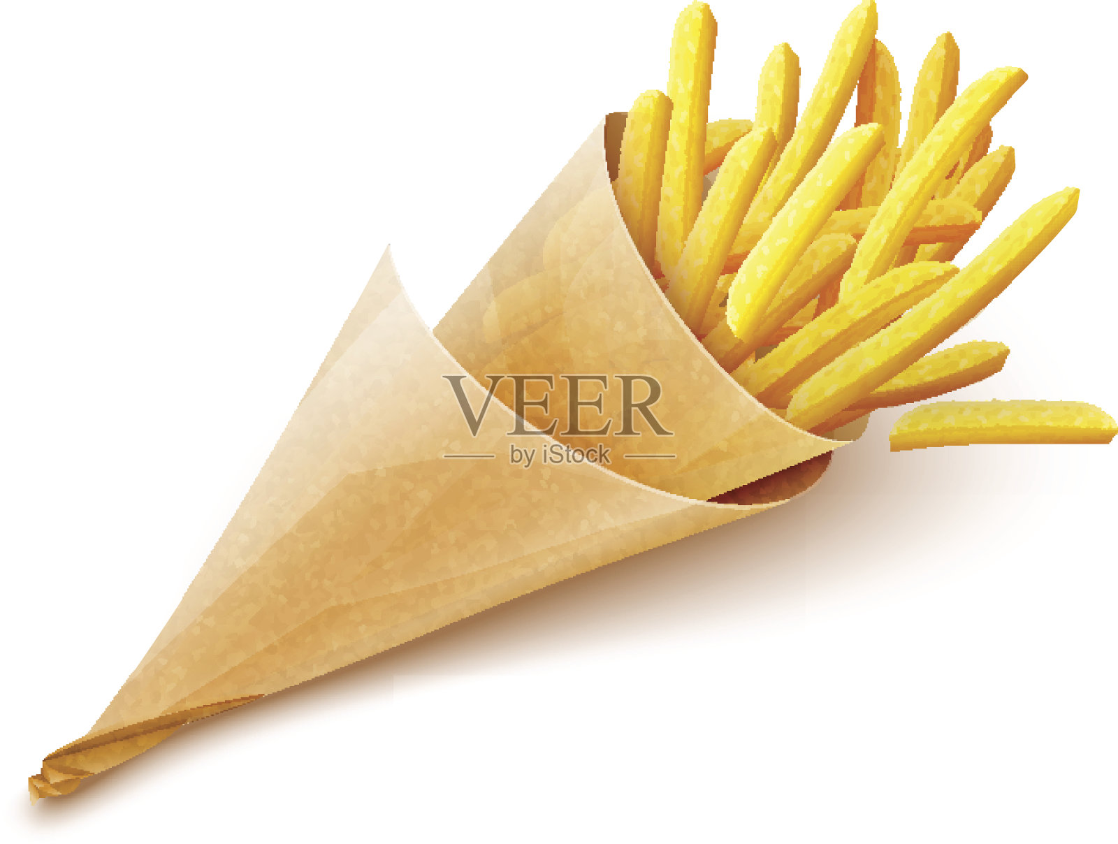 炸薯条，纸袋装的土豆设计元素图片