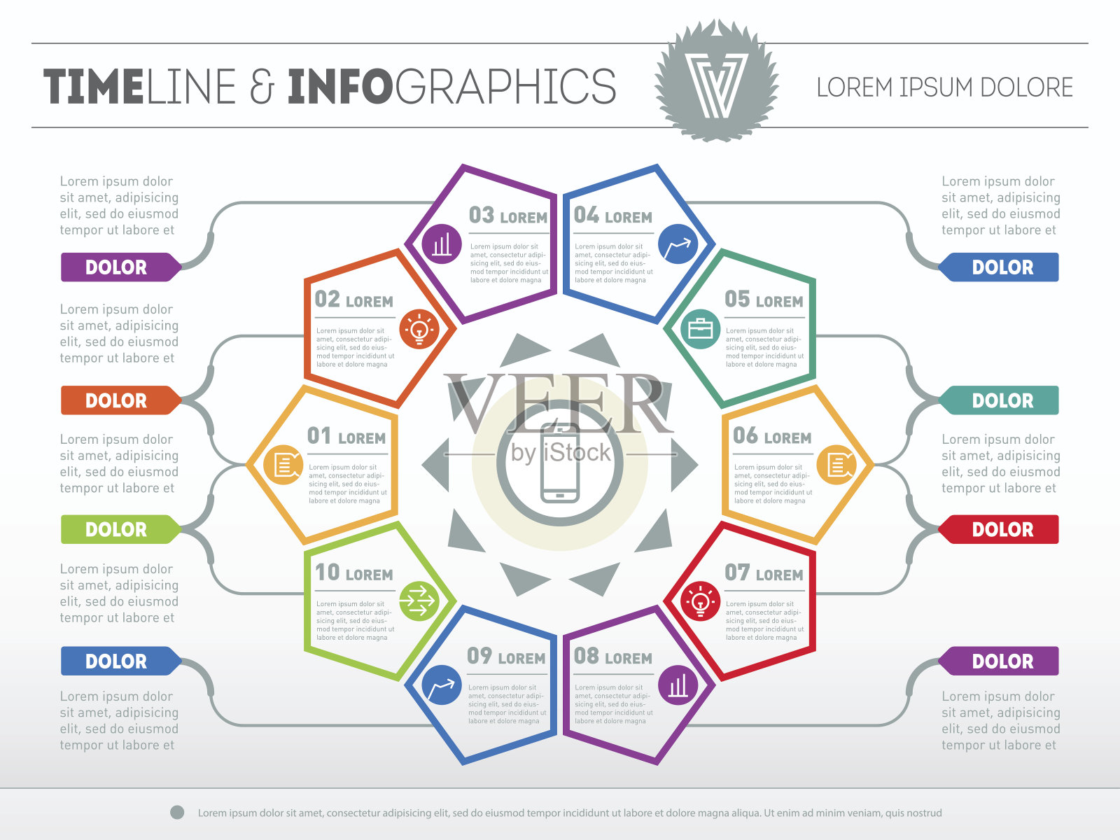 圆形图或演示的Web模板。设计模板素材