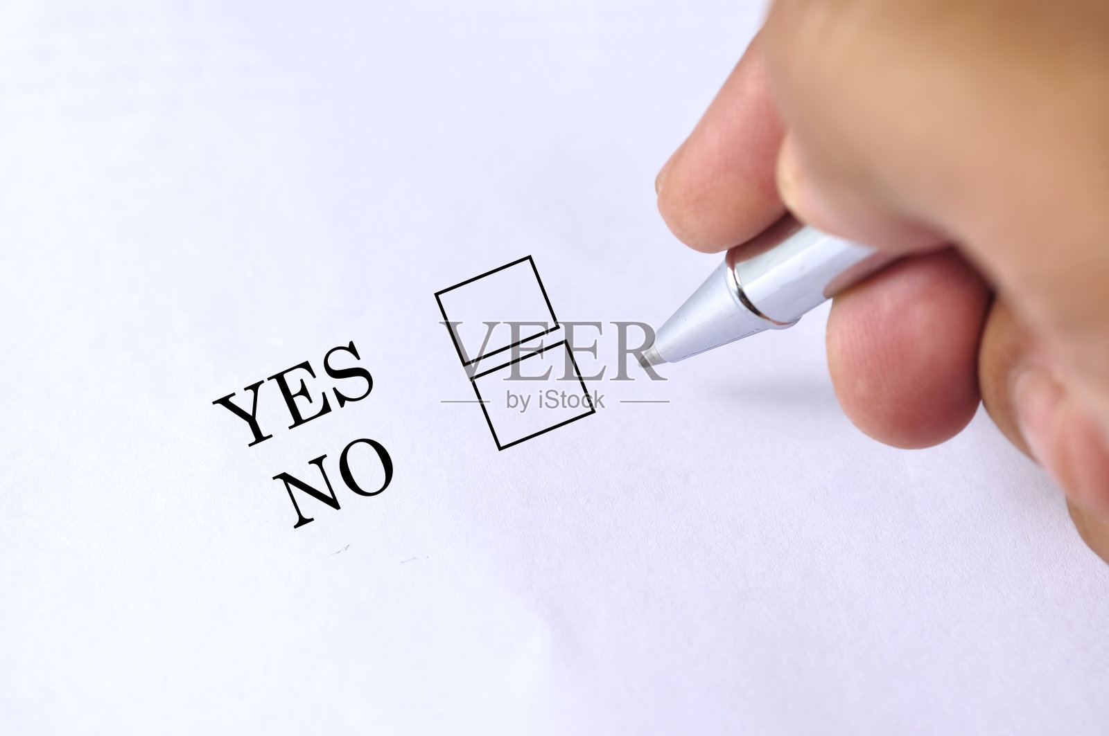 一只等待回答是或不是的手照片摄影图片