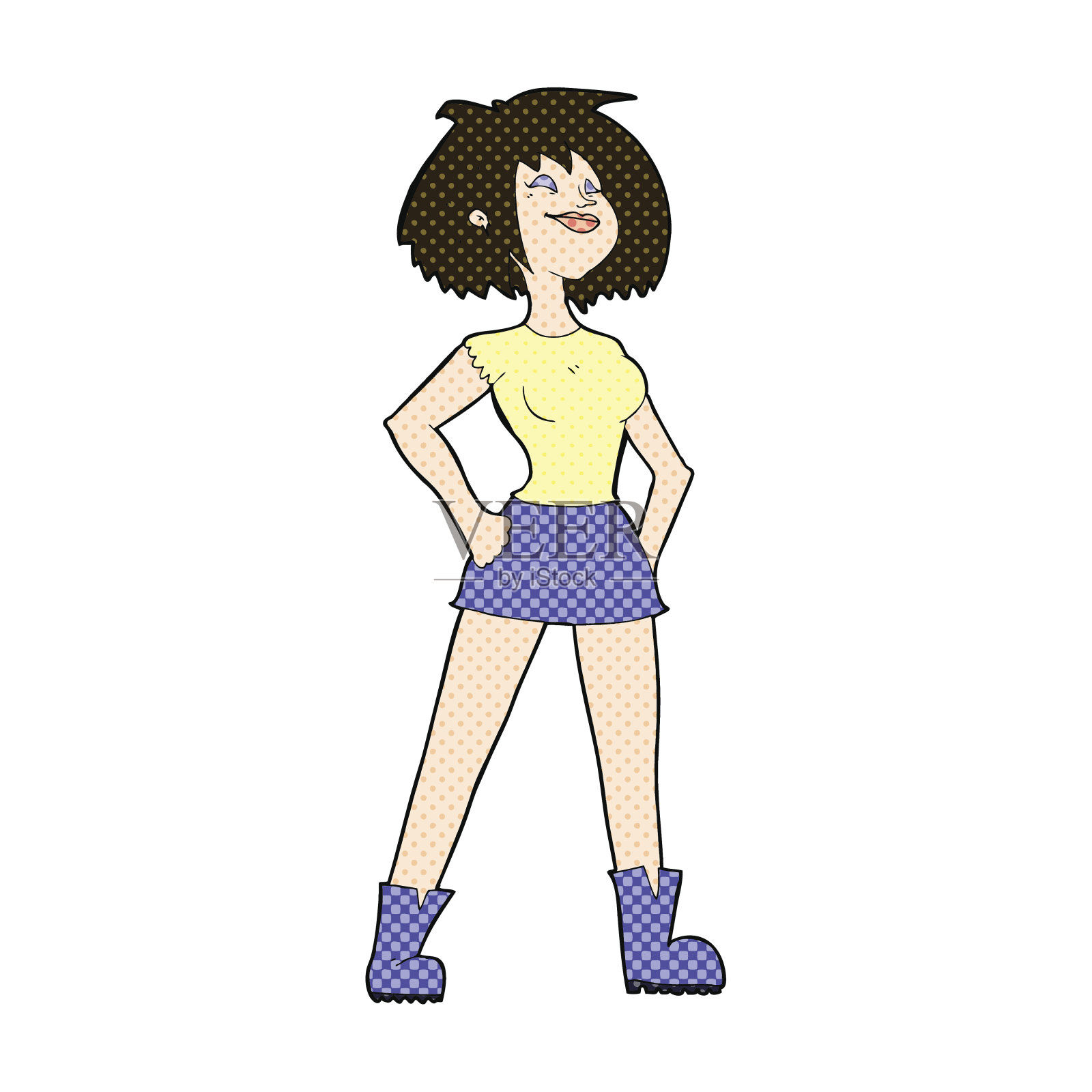 漫画能干的女人设计元素图片