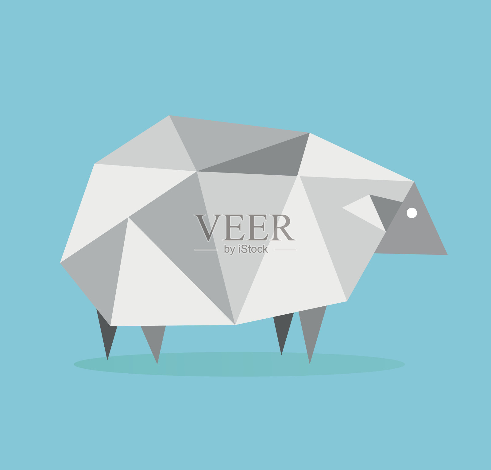 几何图案的羊。设计元素图片